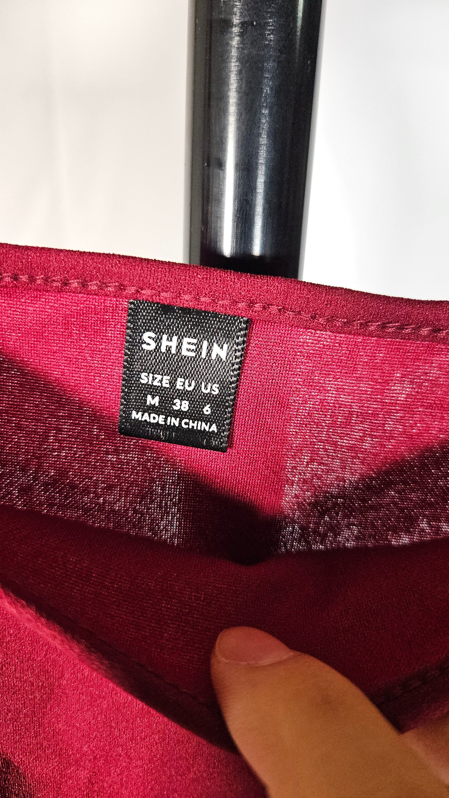 SHEIN Prive Solid Split Thigh Cami Bodycon Dress Maroon Red size M