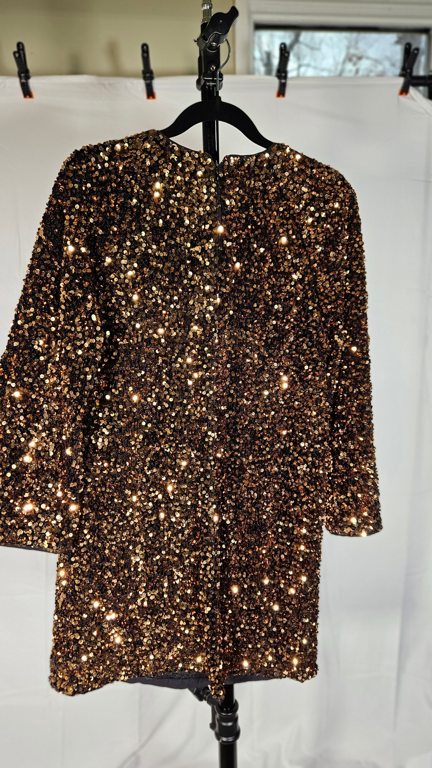 H&M Sequined dress-Bronze-coloured -Ladies | Size 3