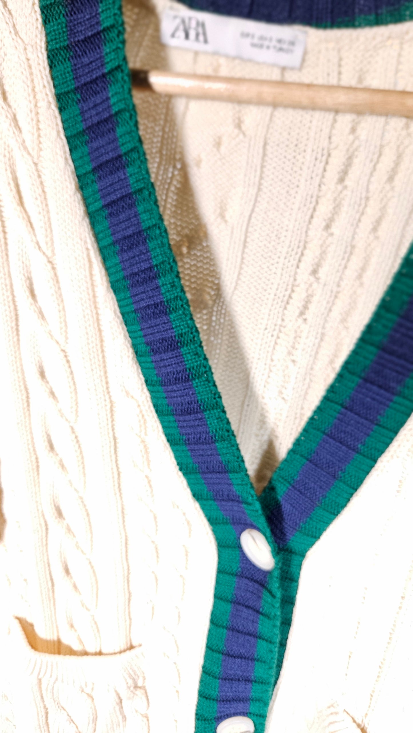 Zara CABLE KNIT CARDIGAN Size S