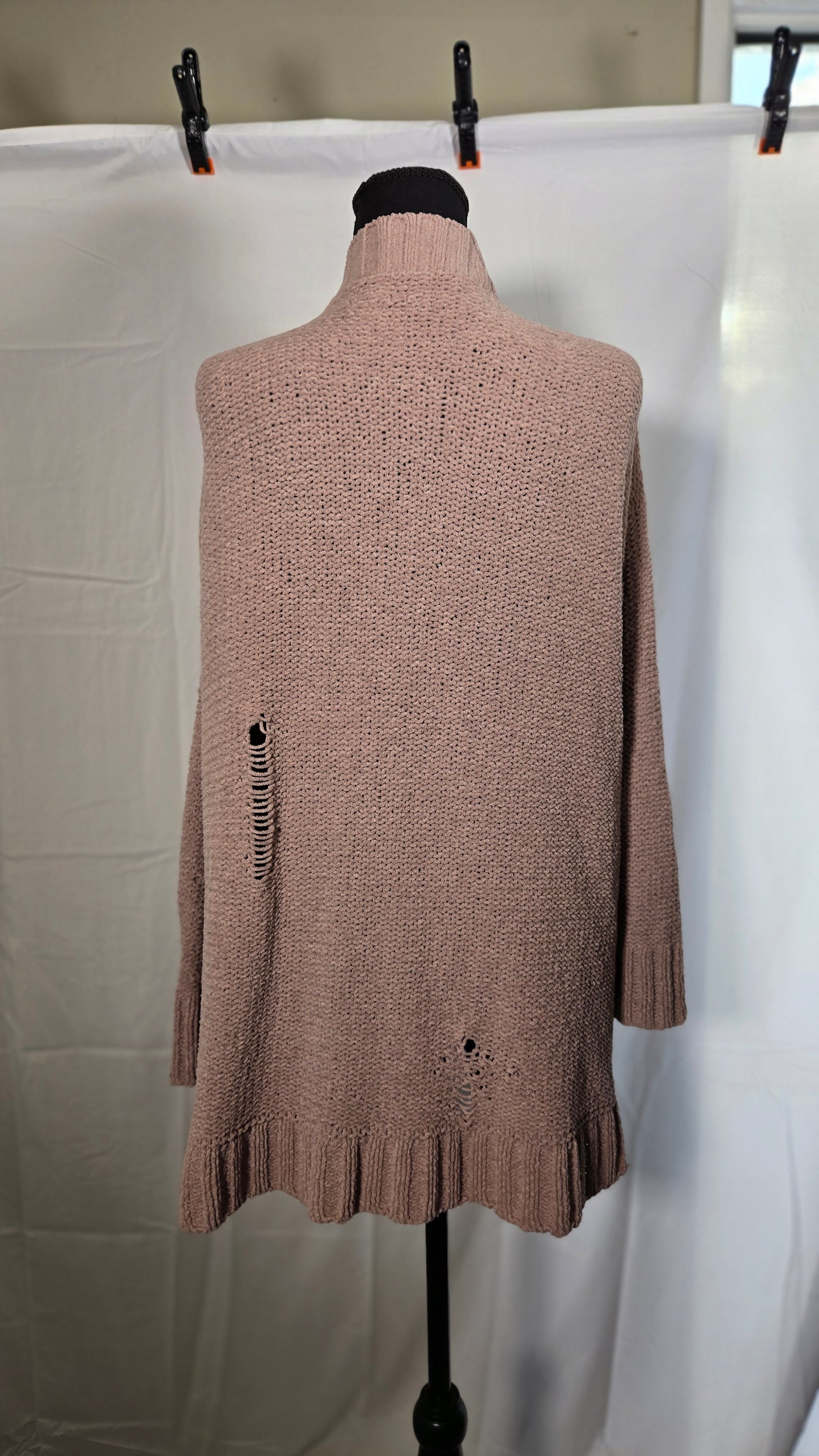 Women's Fuzzy Cocoon Loose Open-Front Cardigan Sweater Size S