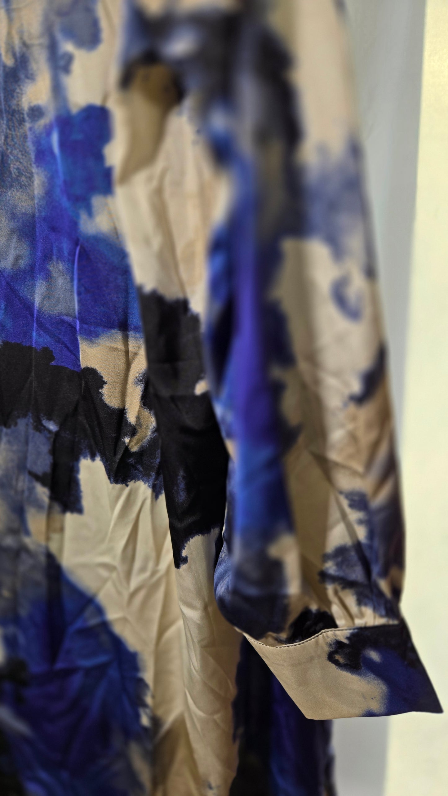 SHEIN Plus Size Button Front Long Sleeve Tie-Dye Mini Shirt Dress For Casual Vacation size L