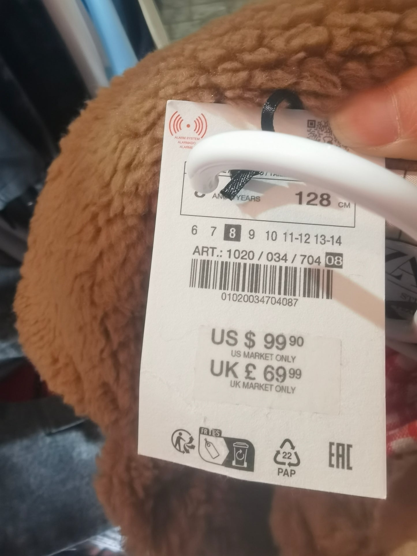 LONG FAUX SHEARLING COAT LIMITED EDITION Size 8