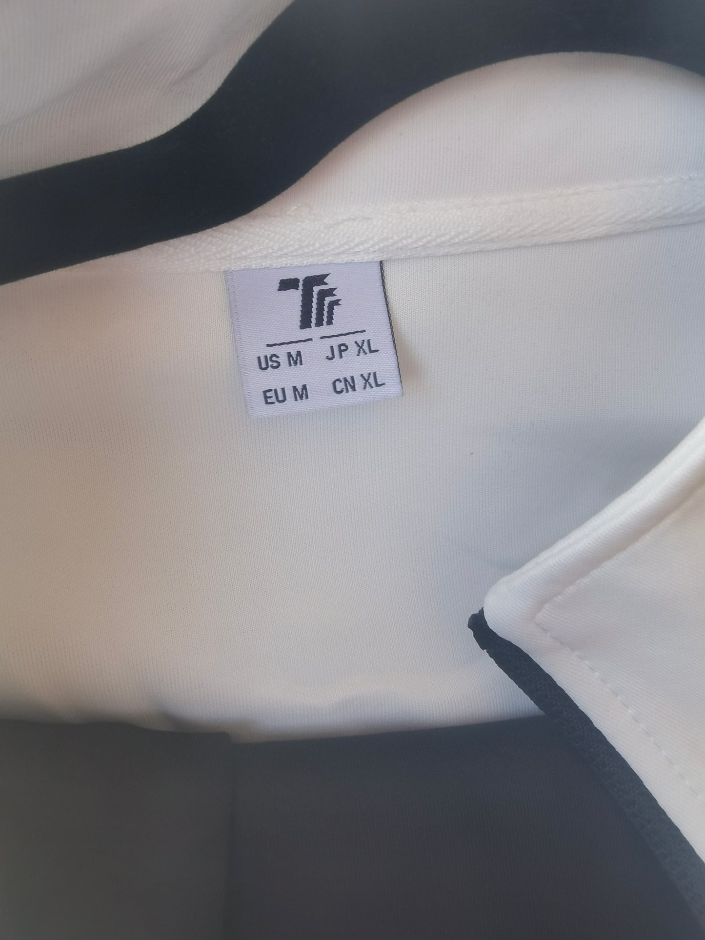 Women's white tracksuit, black trousers size m