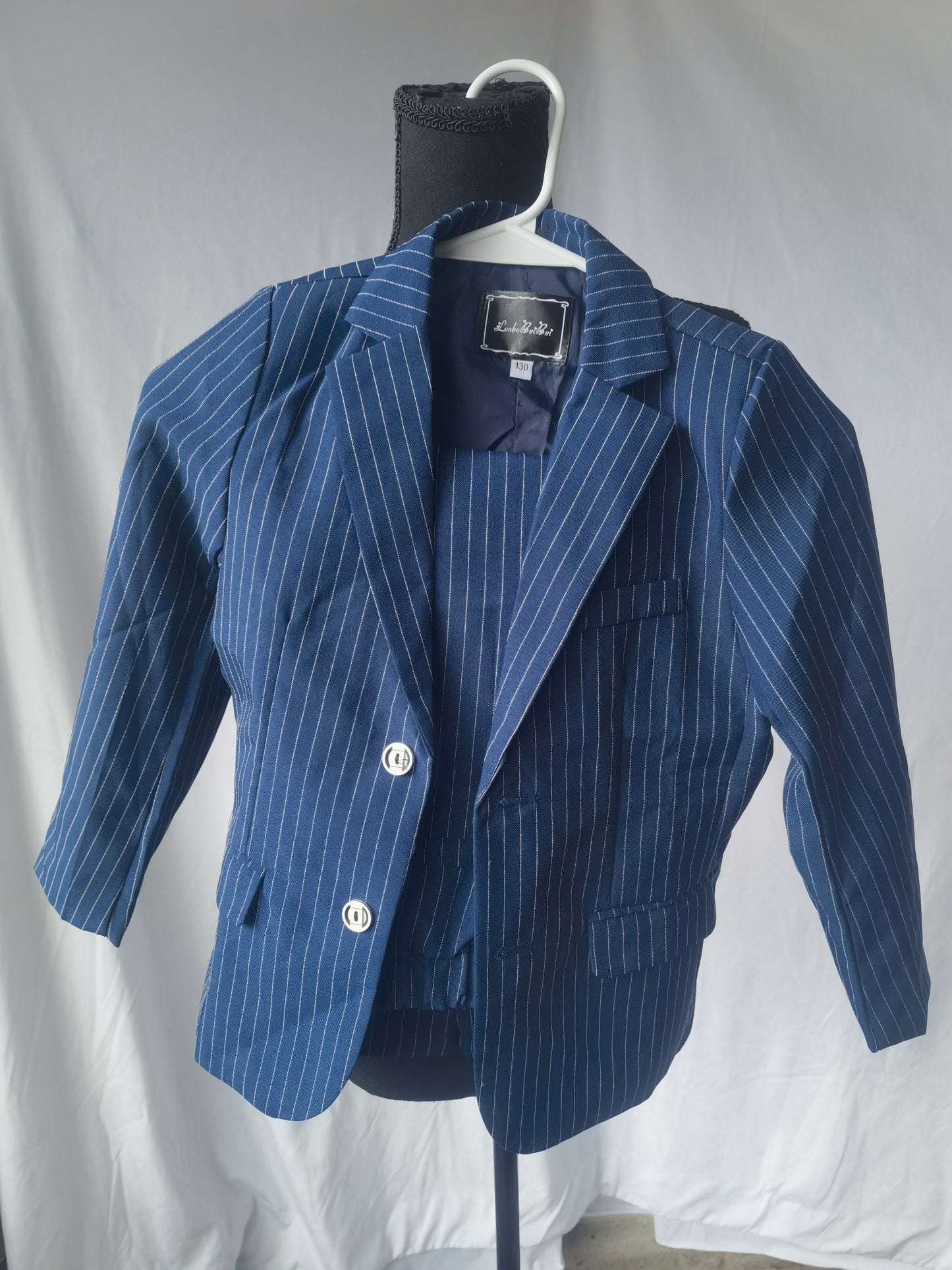 Children's vertical striped suit, pants size 130