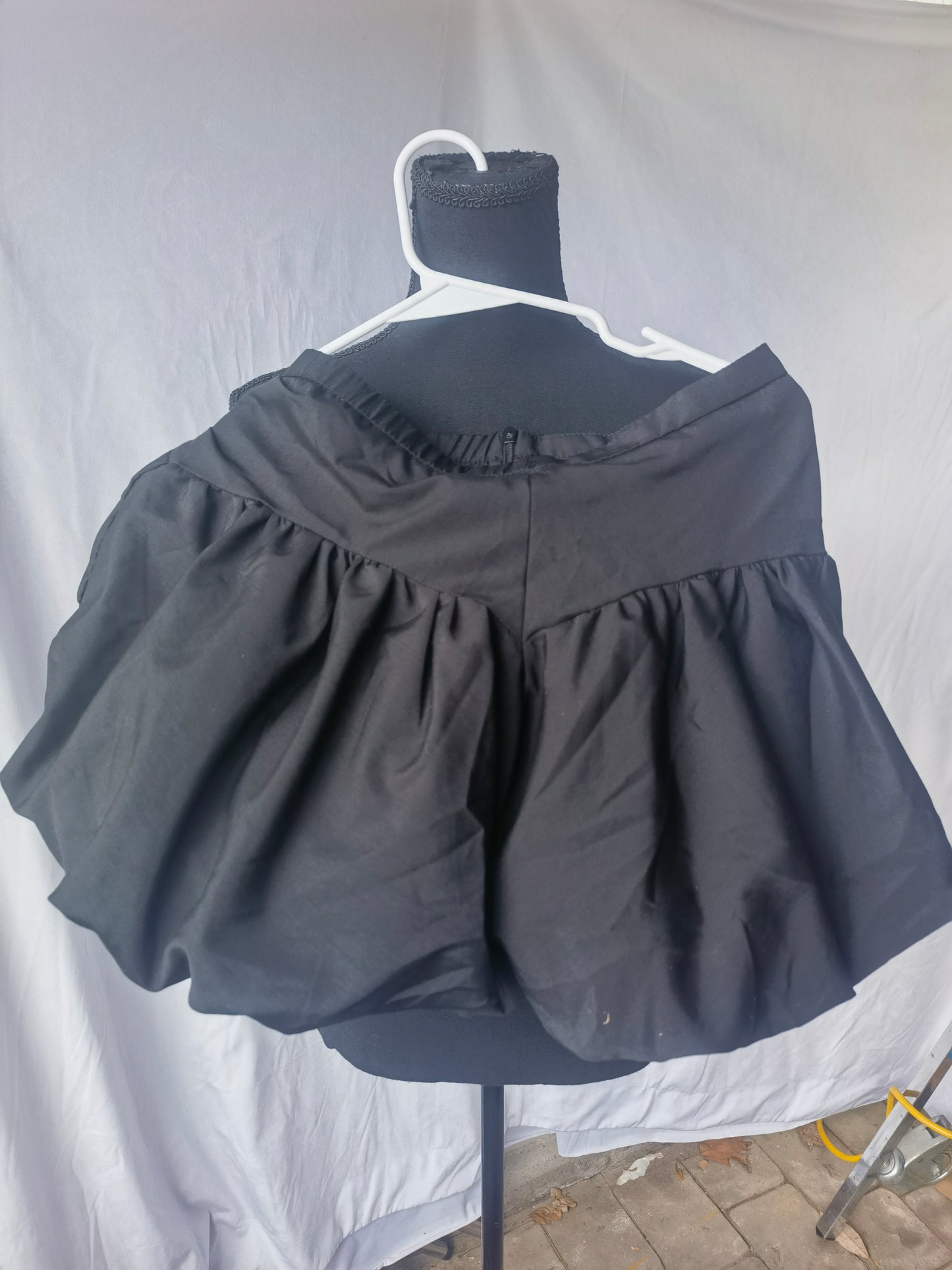 Womens Bubble Mini Skirt Y2K Vintage Elastic Waist Pleated Puff Skirts Loose Fit Cute A Line Flare Fairy Streetwear size 4