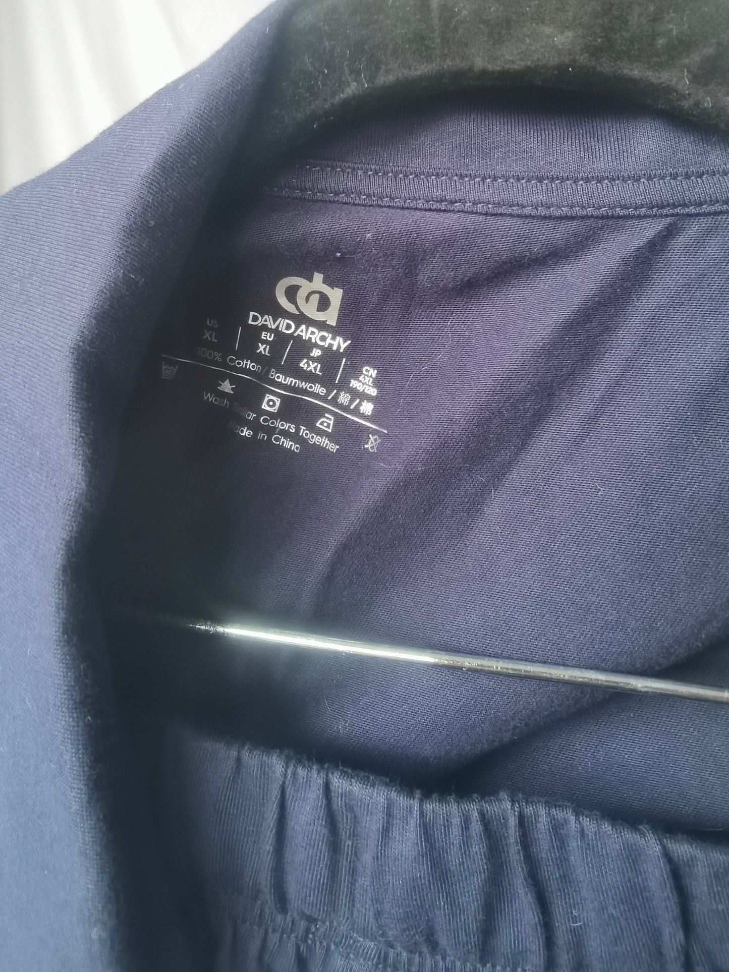 DAVID ARCHY Mens Pajamas Set Soft Cotton Notched Collar Pajamas for Men Long Sleeve Mens Sleepwear with Pockets & Front Fly Size XL