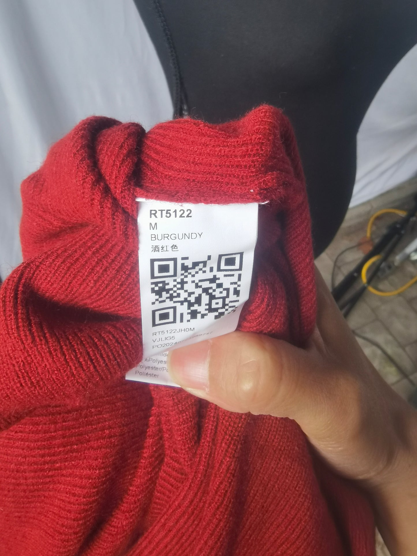 Women's Red Cross V Neck Irregular Hem Knit Dress Size M