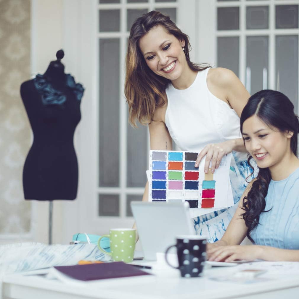 FDW Manikin 60”-67”Height Adjustable Female Dress Model Display Torso Body Tripod Stand Clothing Forms (Black, 60-67 Inches)