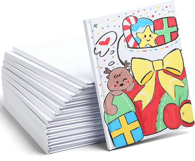 10 Pack Hardcover Blank Book,100GSM White Blank Books for Kids to Write Stories,40 Pages 6x8 Inch Blank Page Journal Make Your Own Book Ideal for Teens Reading Writing Drawing Guestbook