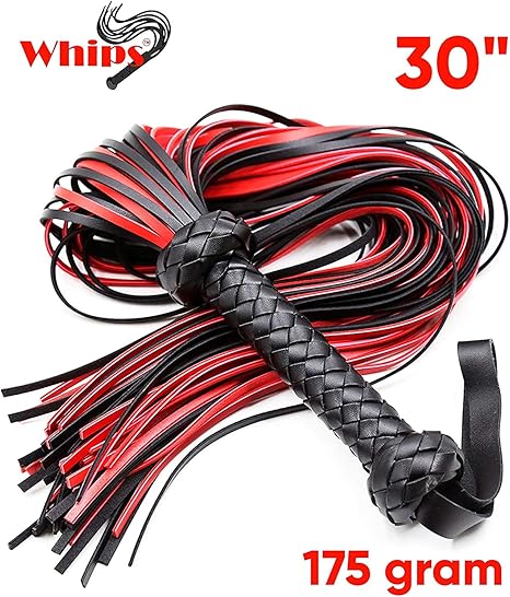 Leather Red Whip 30" Riding Horse Whip - Equestrian Horse Flogger Whip - Red Horse Whip