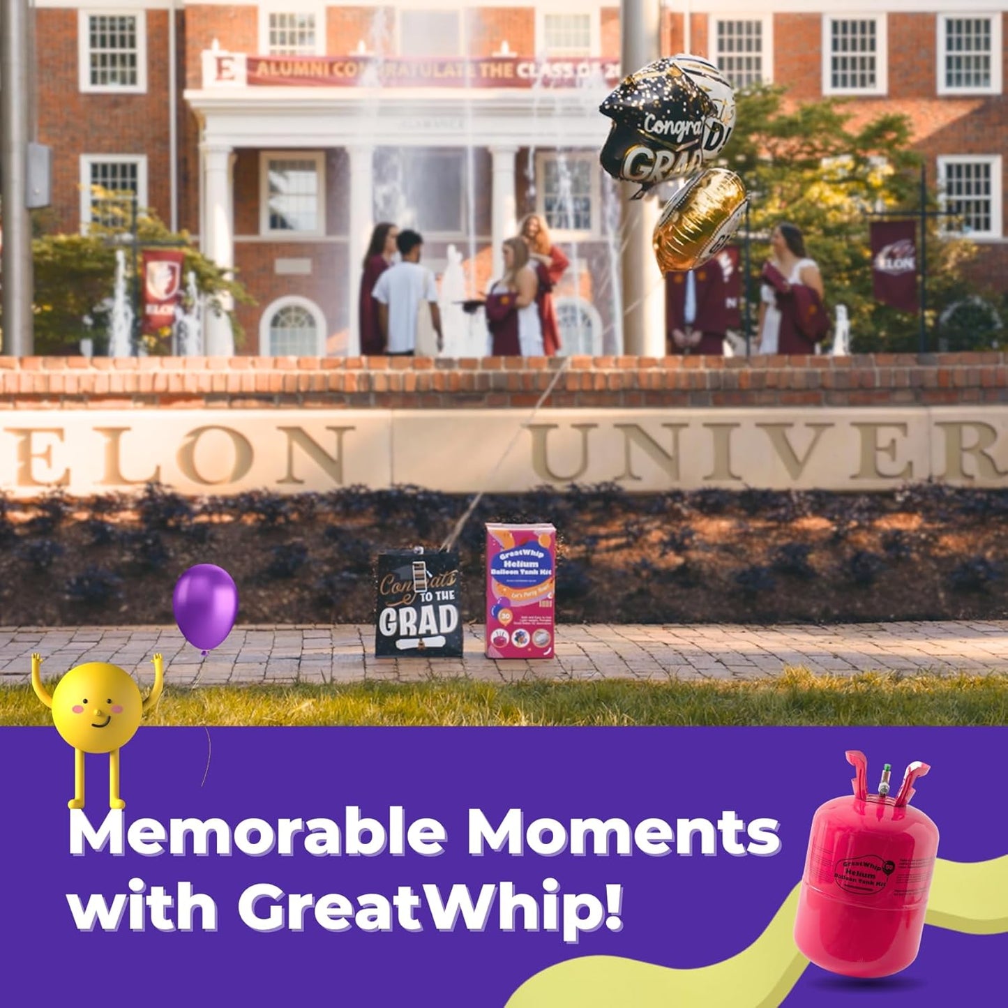 GreatWhip 13L Helium Tank Up To 50 Latex Balloons, Helium Tank For Balloons At Home, 50 Latex Balloons And Ribbons Included.