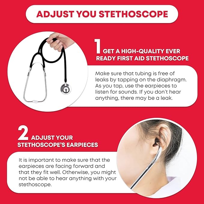 Ever Ready First Aid 143200 Dual Head Stethoscope, Black