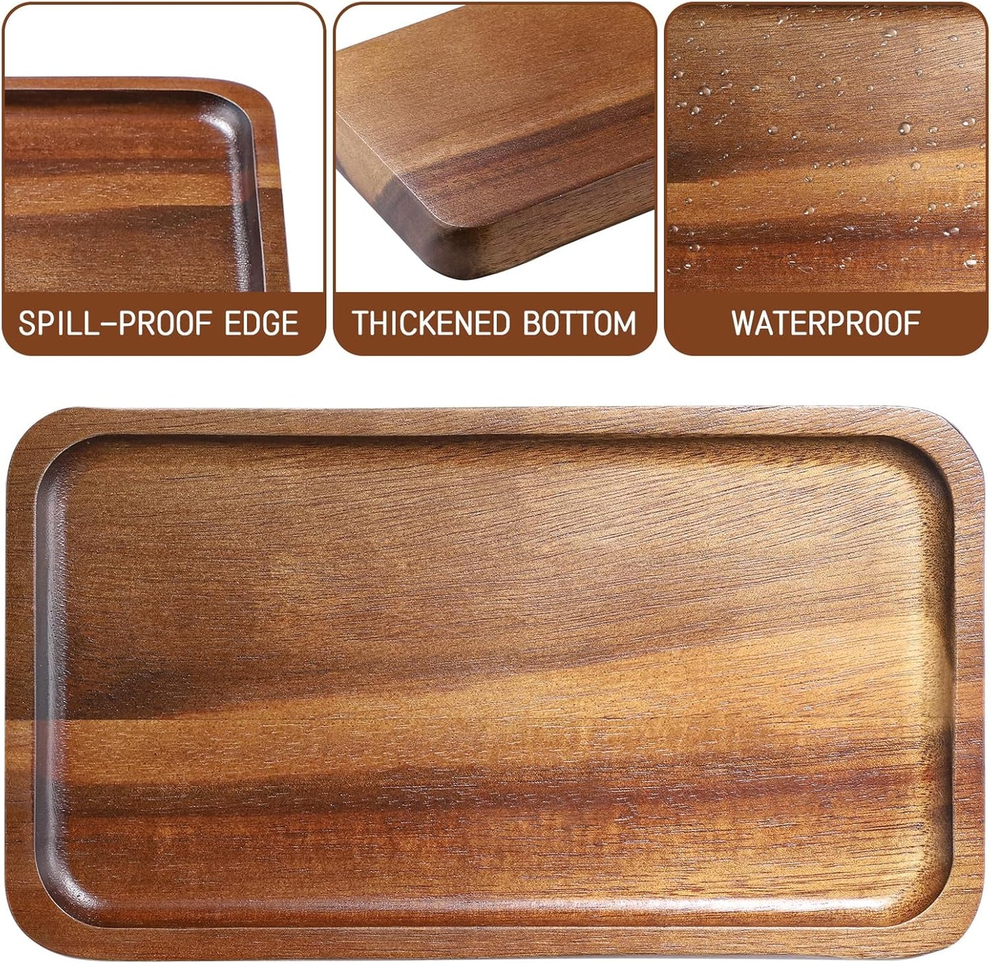 YellRin Wood Serving Trays Set of 1 Wooden Serving Platters for Home Decor, Cheese, Fruit, Vegetables, Charcuterie, Appetizer Serving Tray