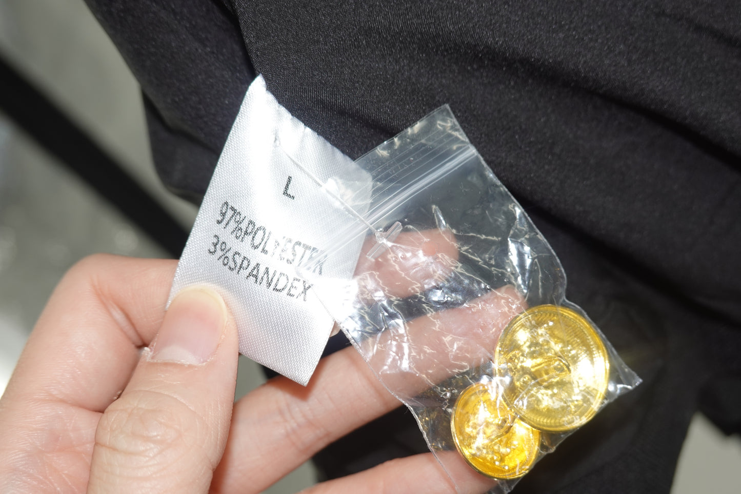 Women's Black Cotton-Linen Blazer with Badge – Size L