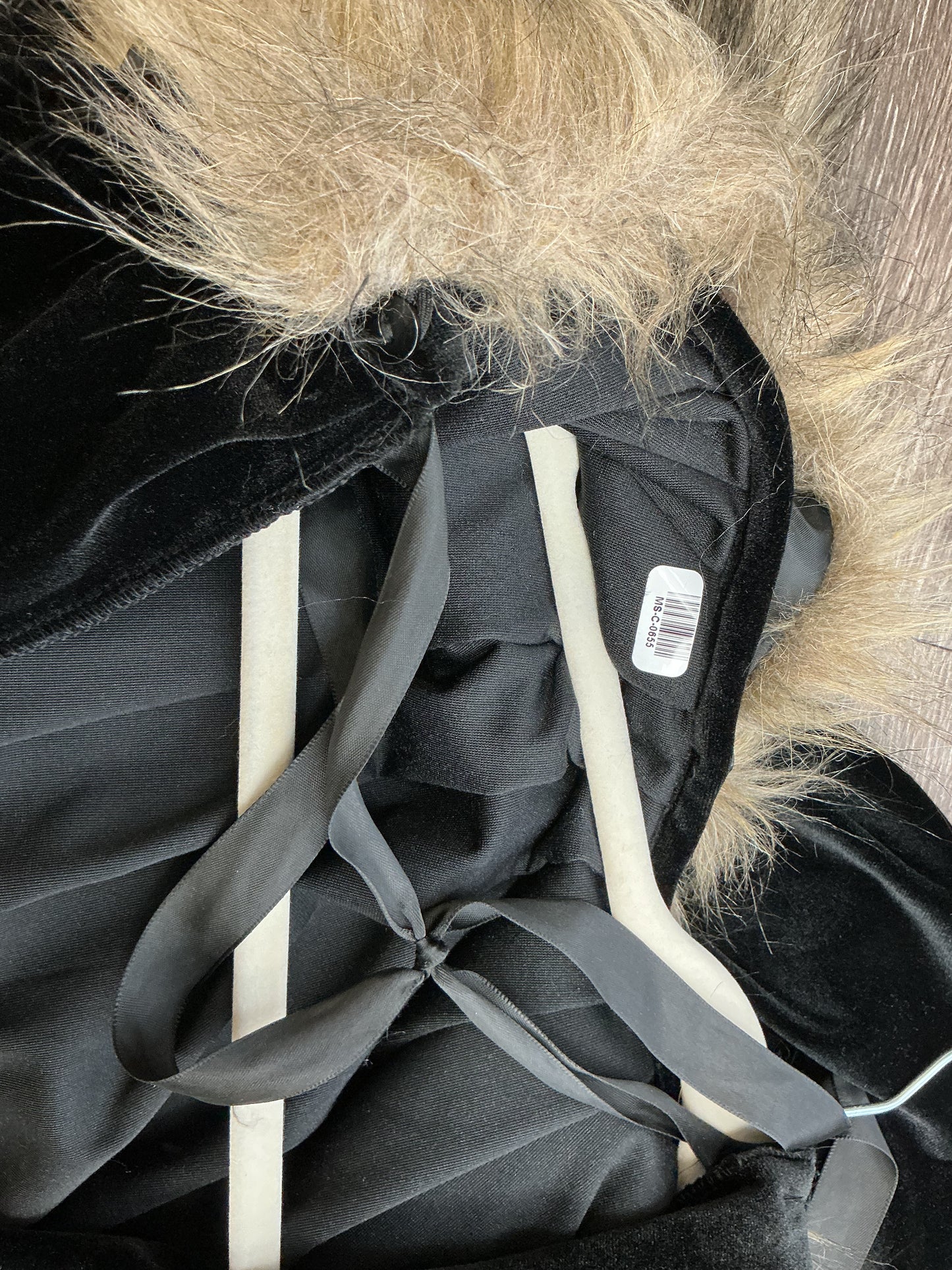 Black Cape with Fur Collar