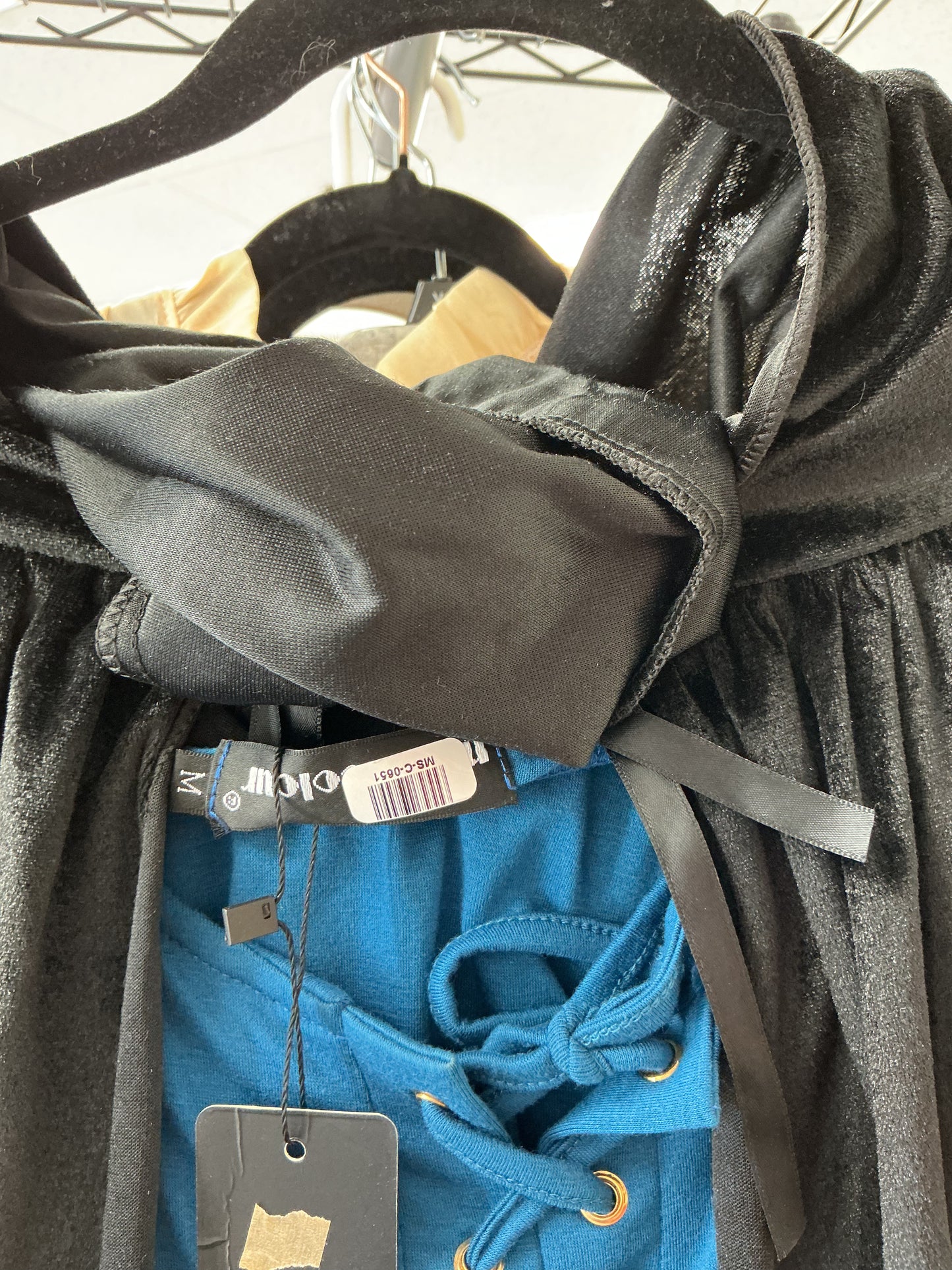 Black Cape and Blue Dress Size M