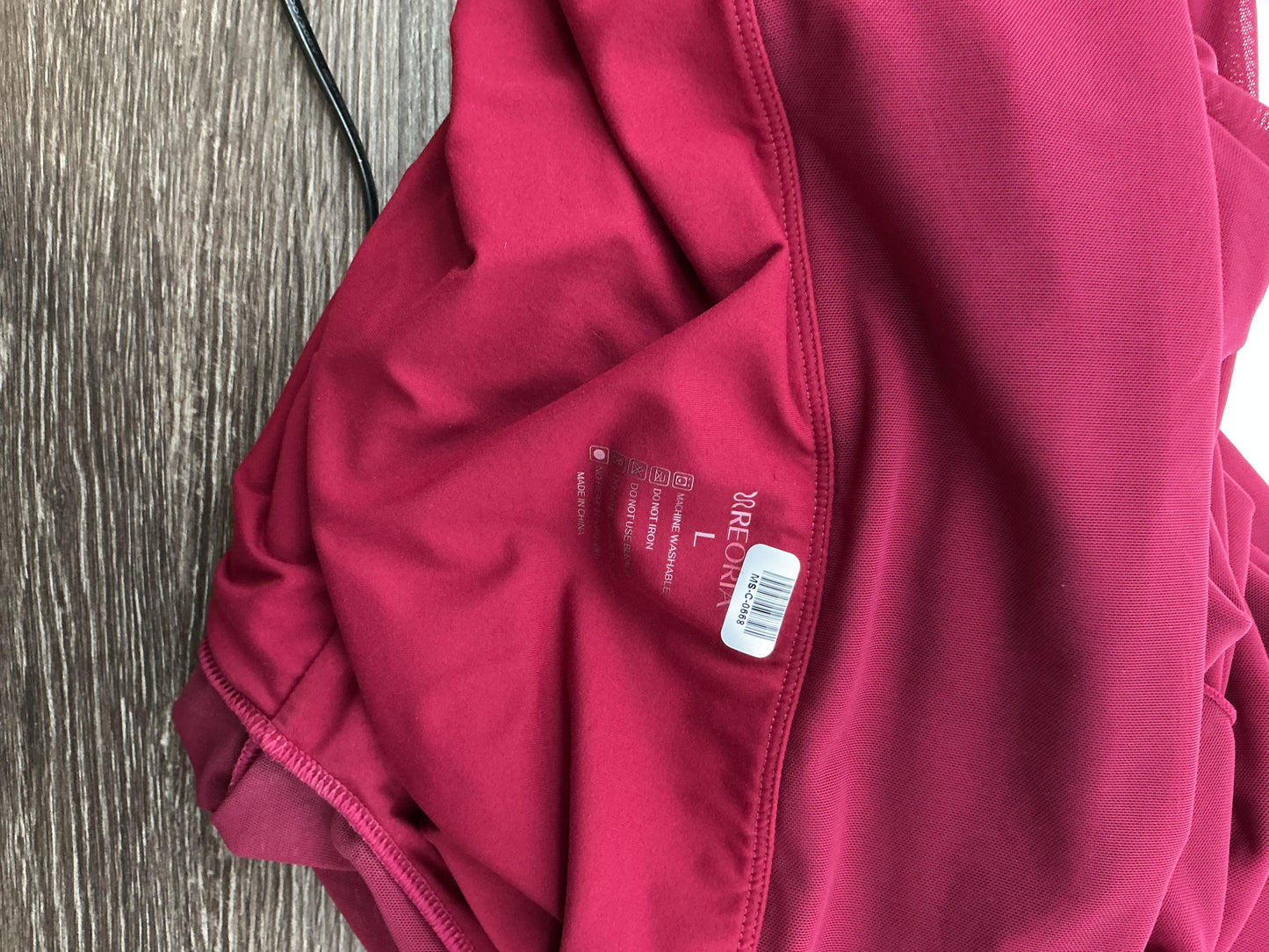 Burgundy Long-Sleeve Long Dress Size L