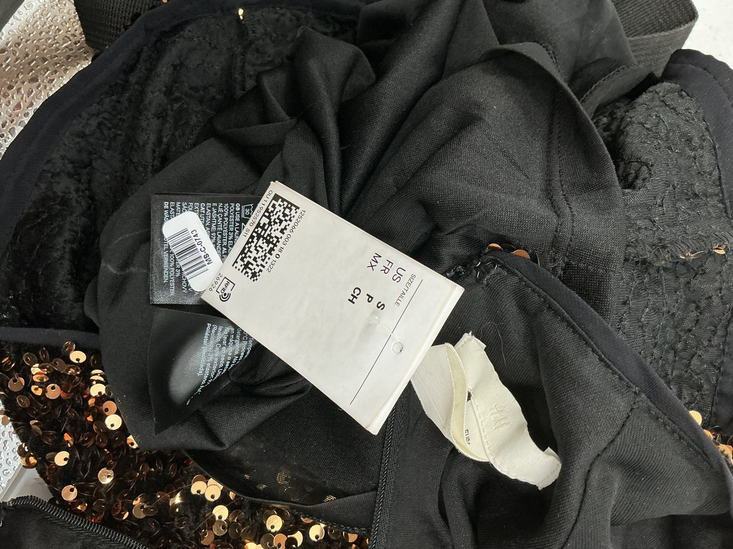 Black Top with Gold Sequins Size S