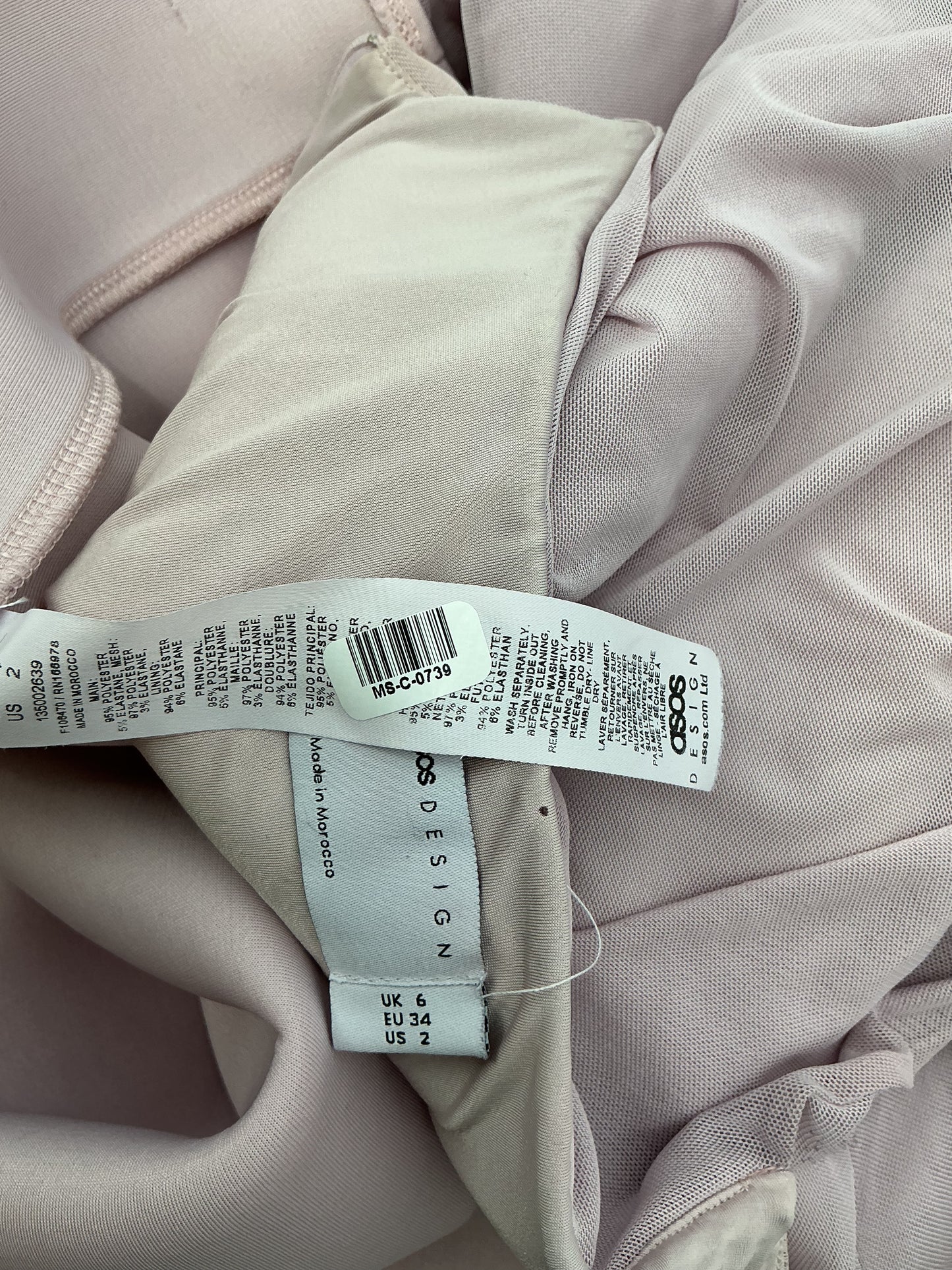 ASOS Pink Long Dress Size 2