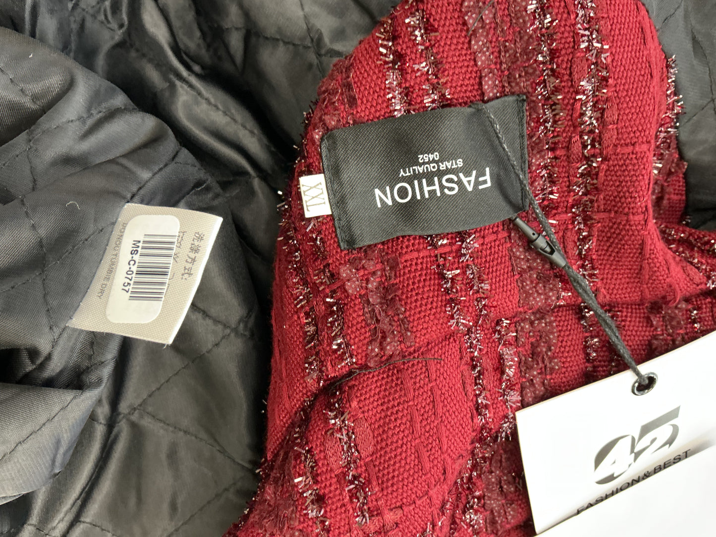 Red Textured Coat Size XXL