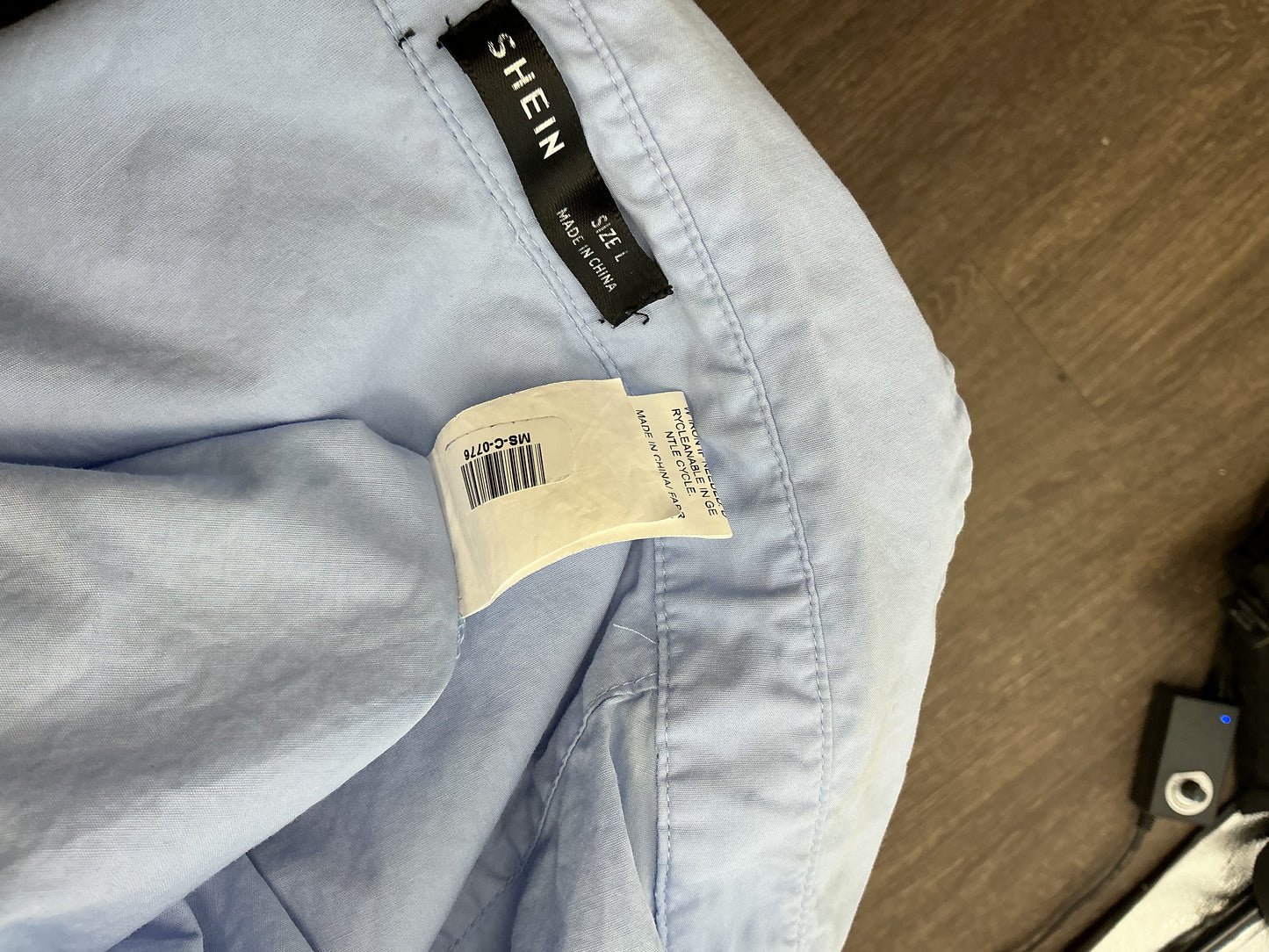 SHEIN Light Blue Button-up Shirt Size L