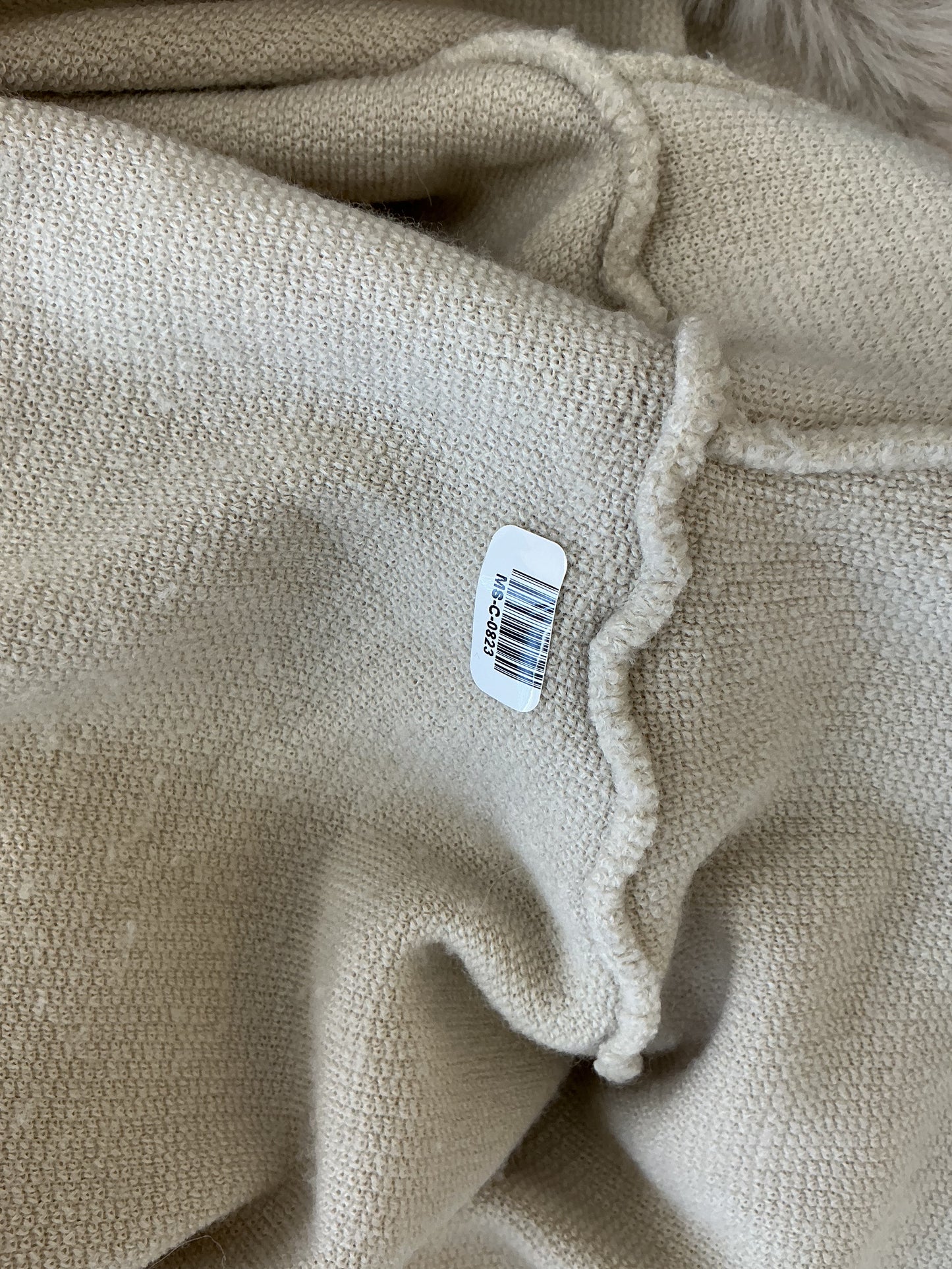 Beige Cape With Fur Trim