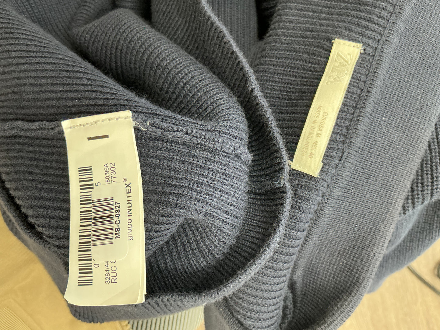 ZARA Navy Blue Sweater T-Shirt Size M