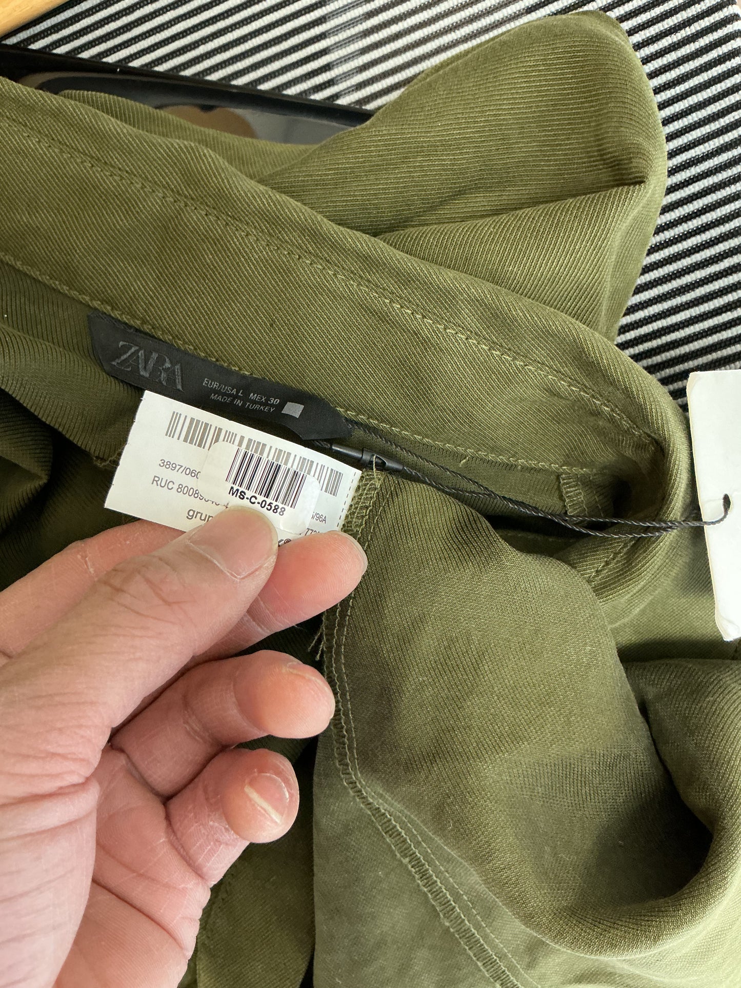 ZARA Green Button-Up Dress Size L