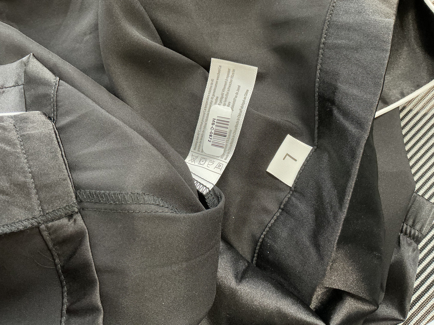 Black Satin Pajama Set Size L