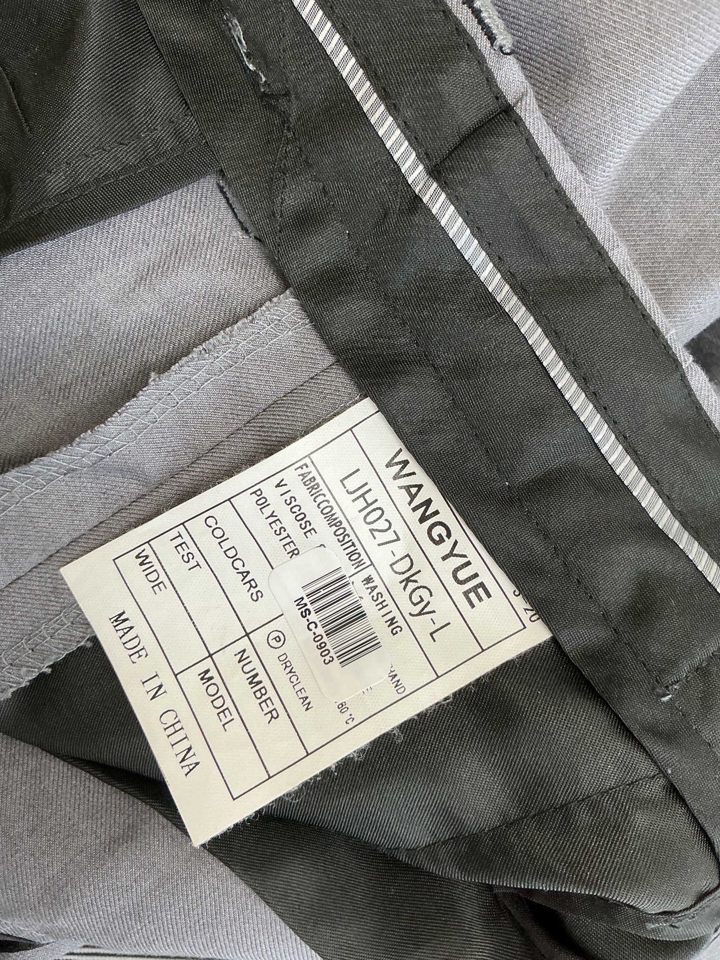 WANGYUE Grey Suit Pants Size L