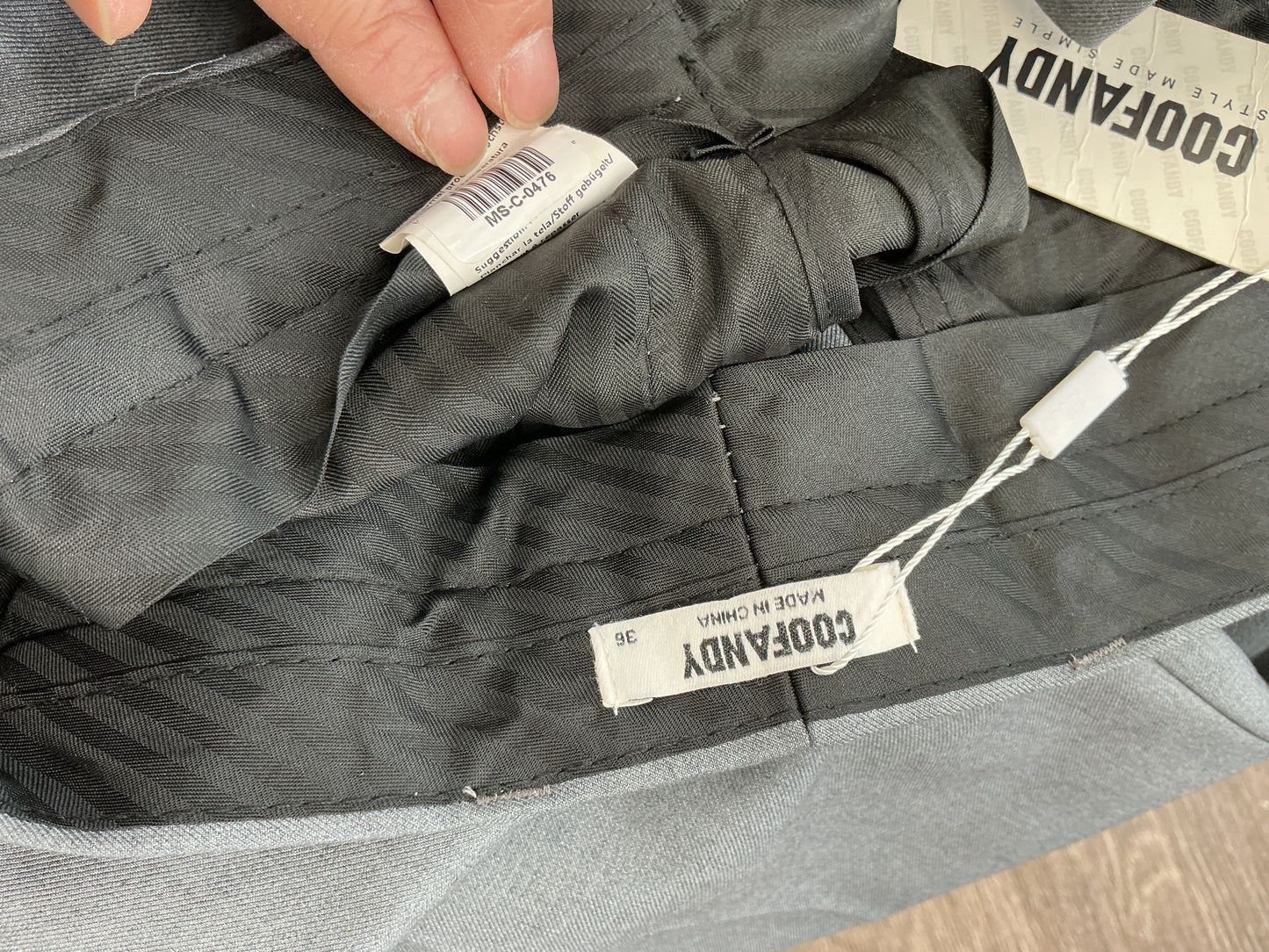 COOFANDY Grey Suit Pants Size 36