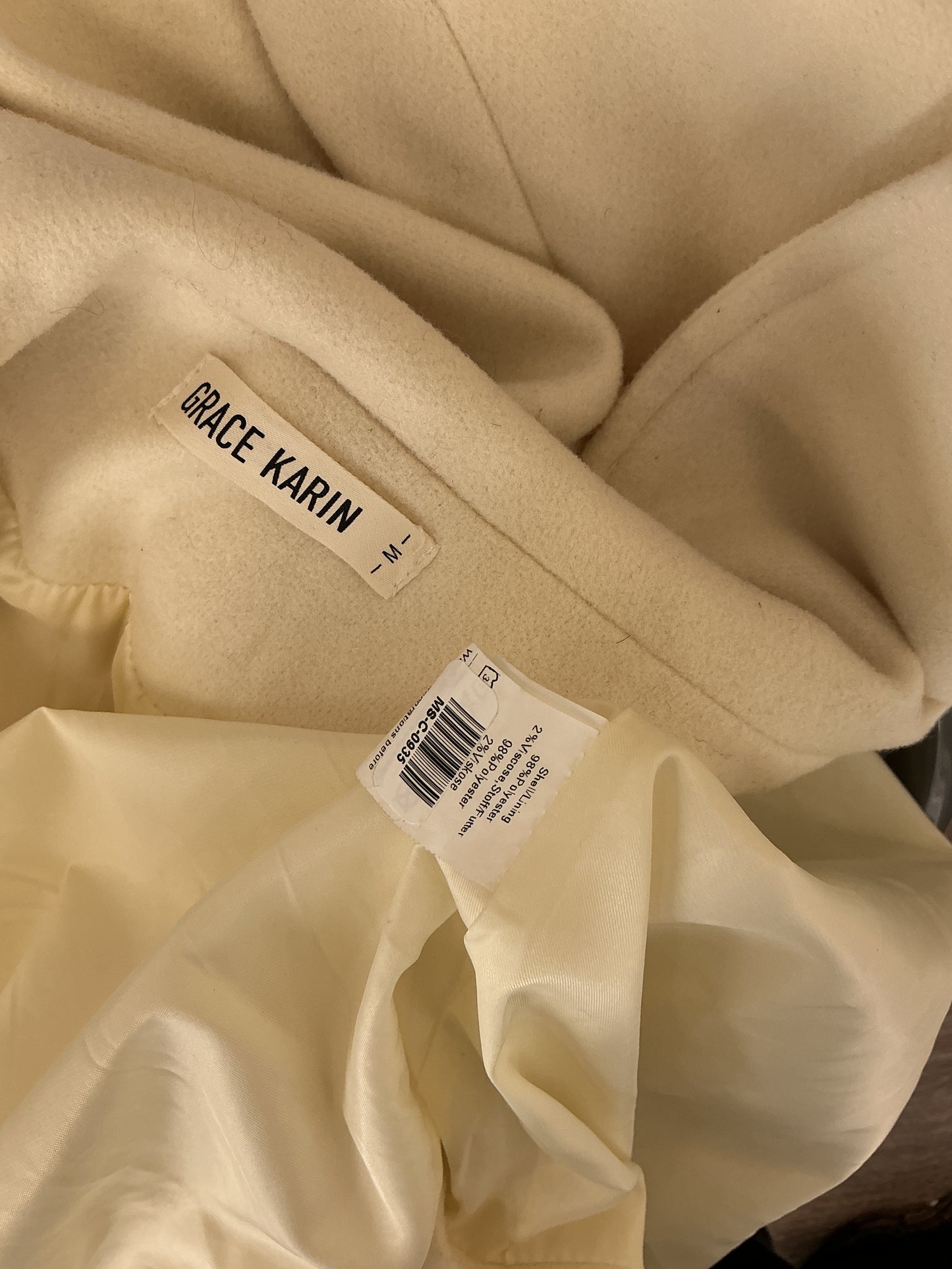 GRACE KARIN White Long Coat Size M