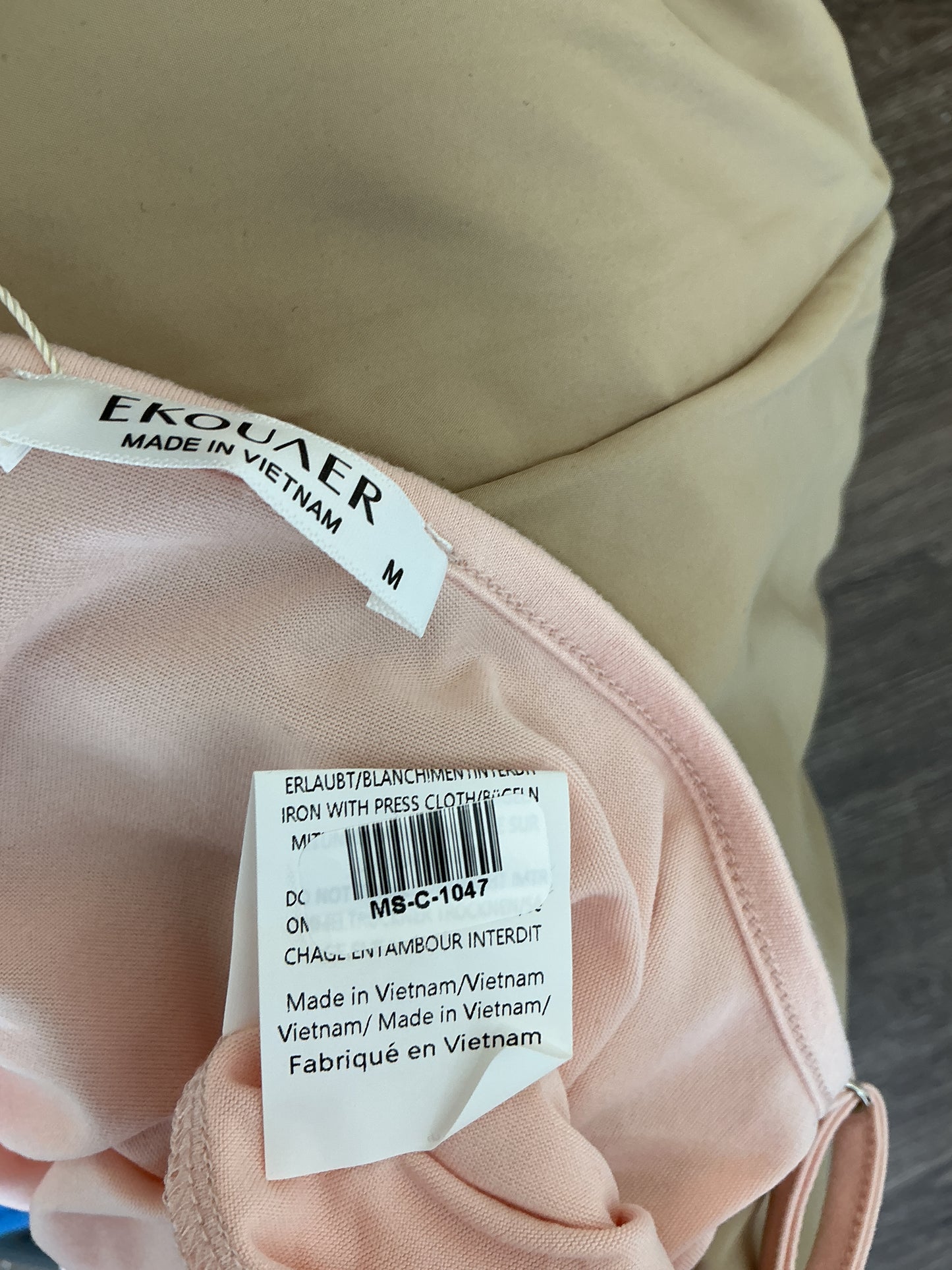 EKOUAER Light Pink Lace Trim Babydoll Nightie Size M