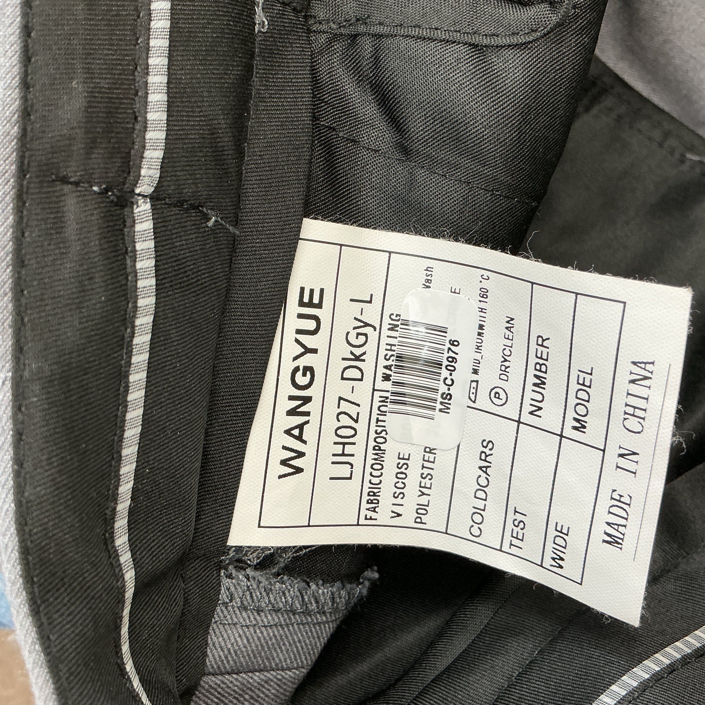 WANGYUE Grey Suit Pants Size L