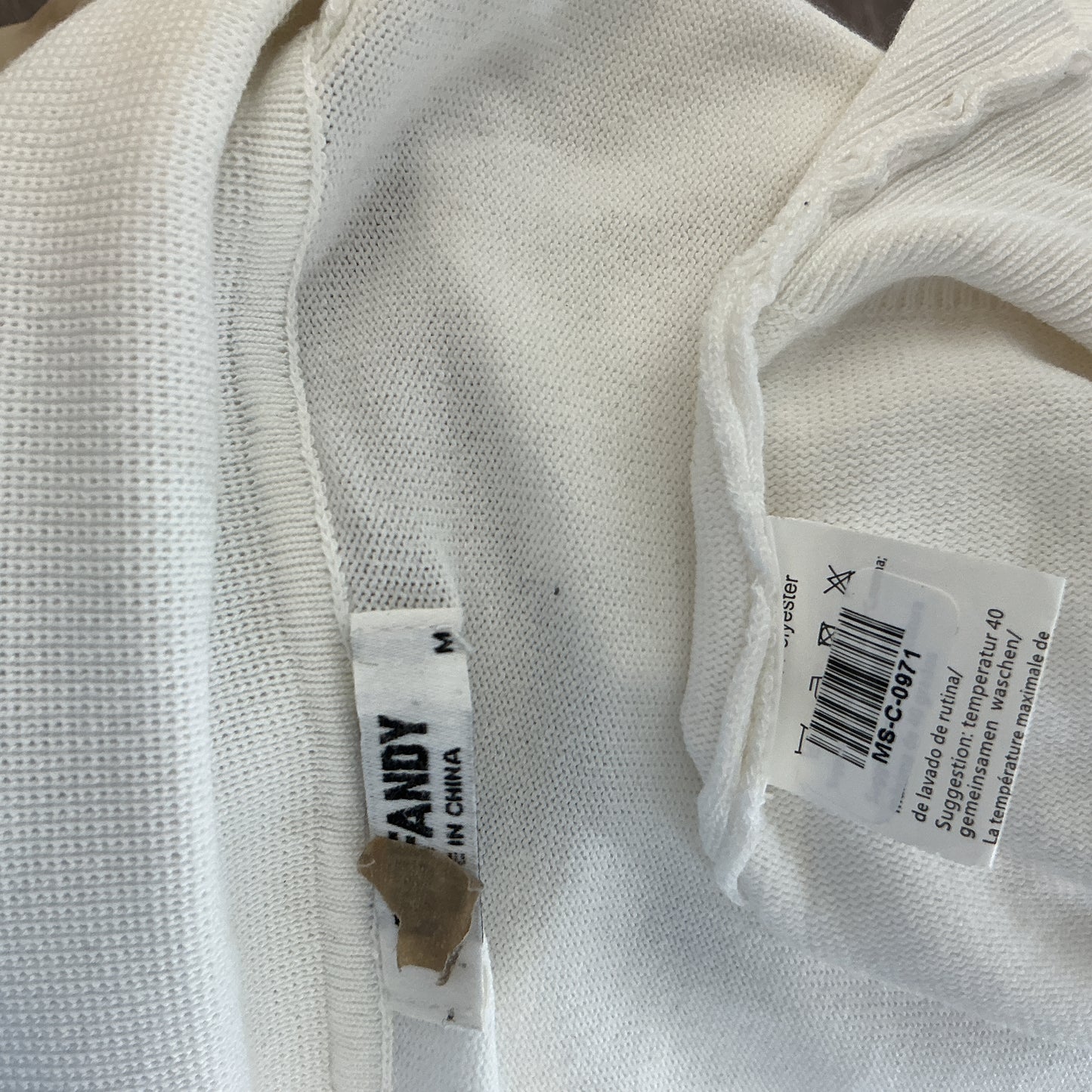 COOFANDY White Quarter Zip Sweater Polo with Contrast Black Trim Size M