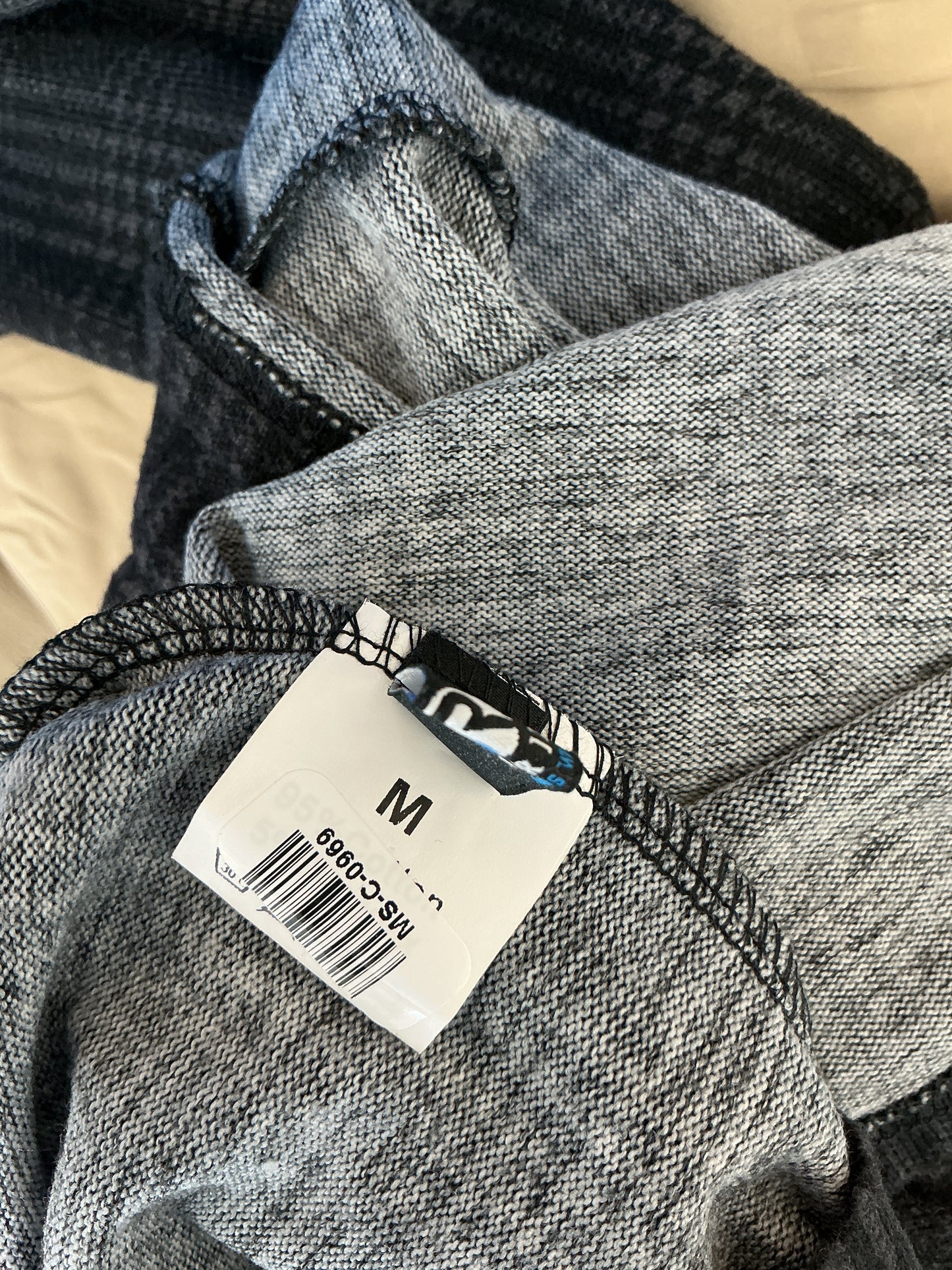 Charcoal Tonal Plaid Turtleneck Top Size M