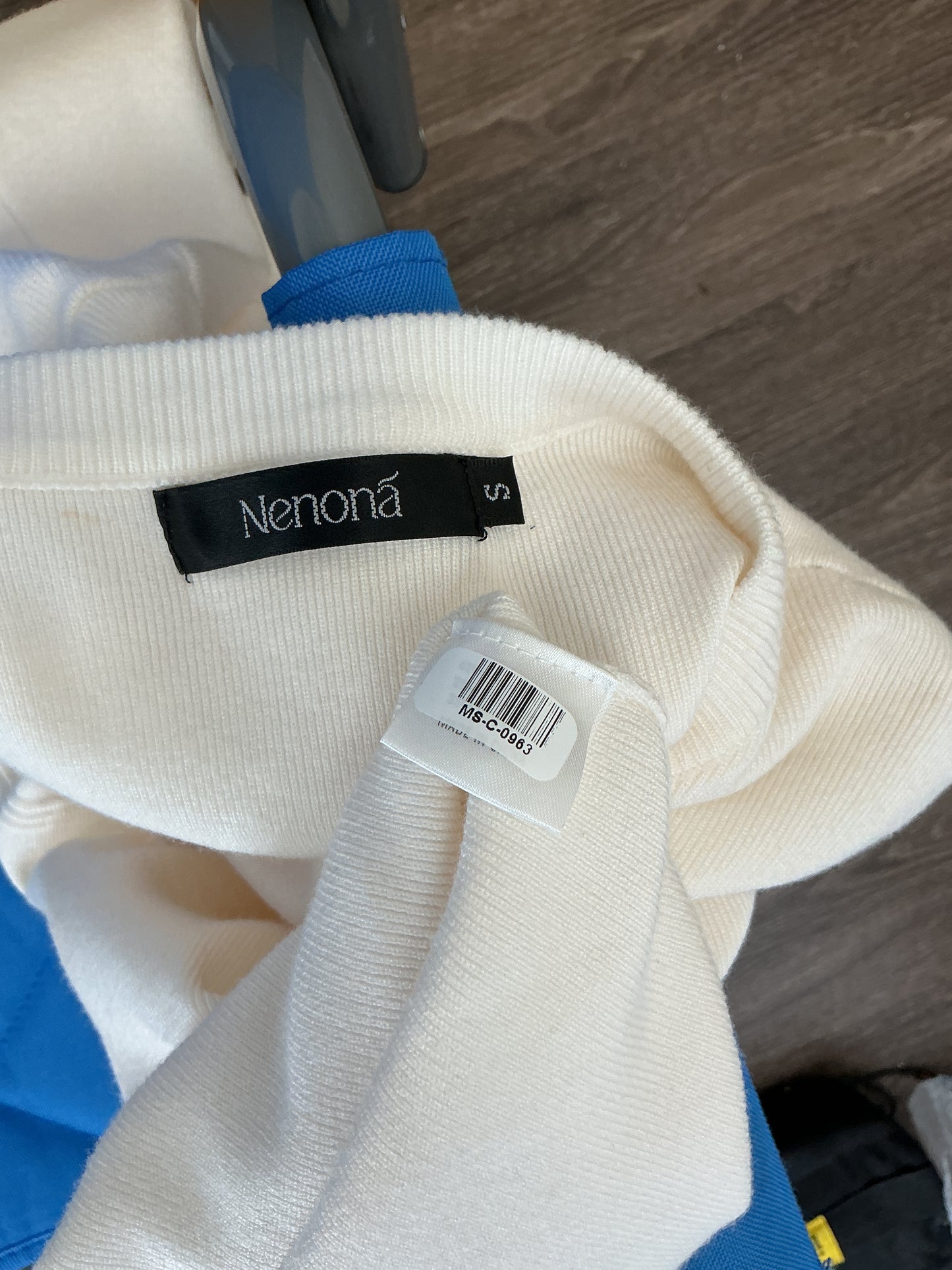 Ivory Rib Knit Button-Front Dress with Gold Hardware Size S