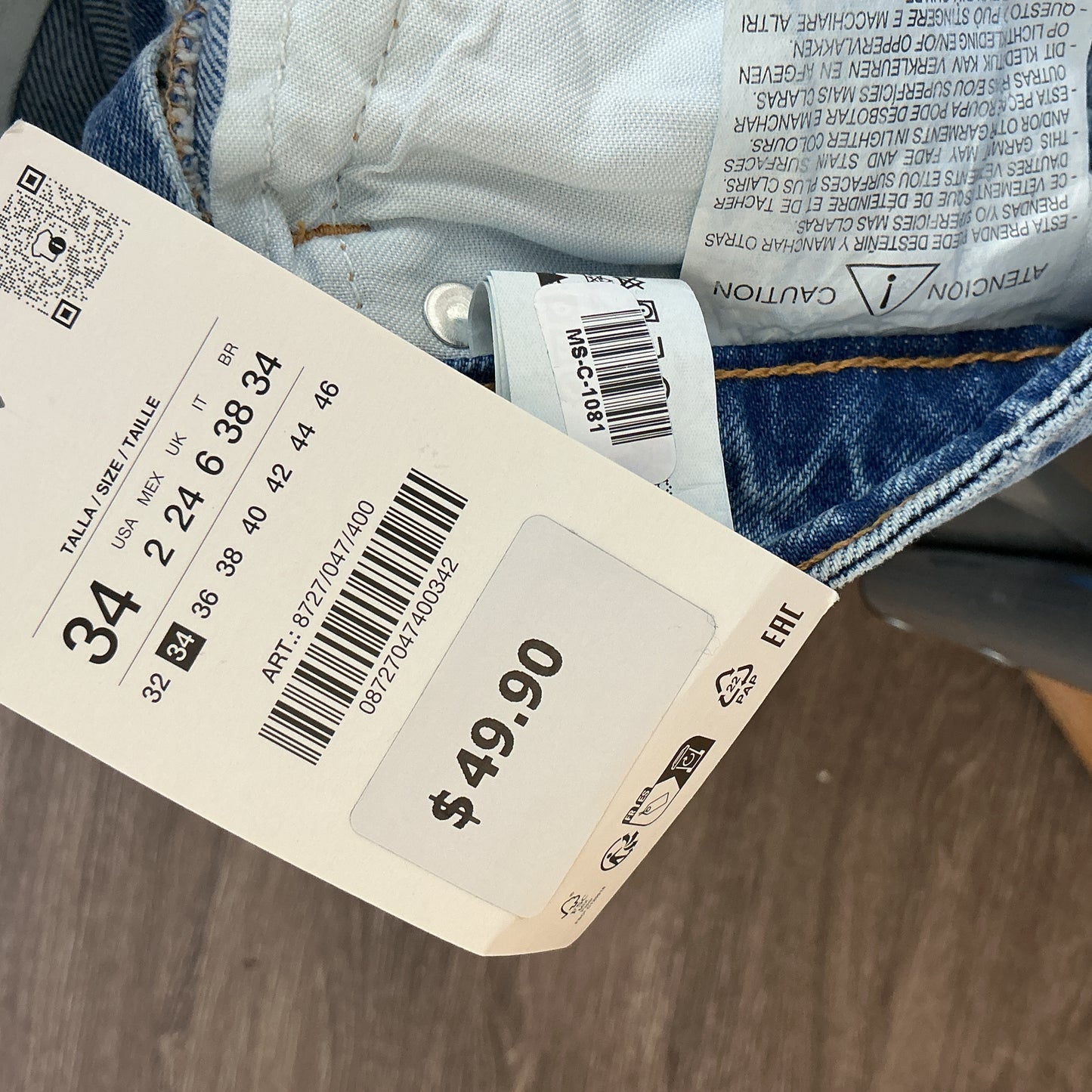 ZARA Blue Jeans Size 34