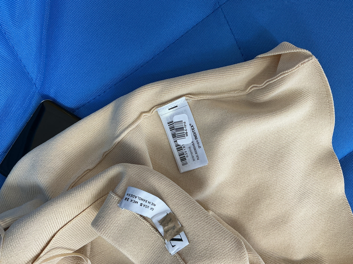 ZARA Beige One Shoulder Vest Top Size S