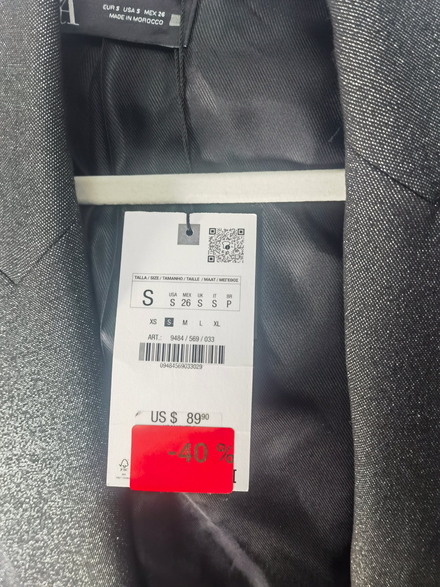 SHORT SPARKLY BLAZER Size S