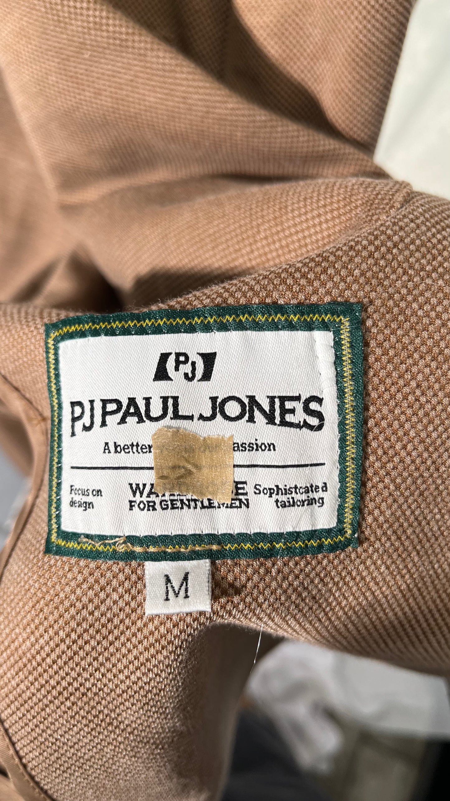 Tasso Elba Mens Tropical Weight Classic Fit Sportcoat Tan Size M