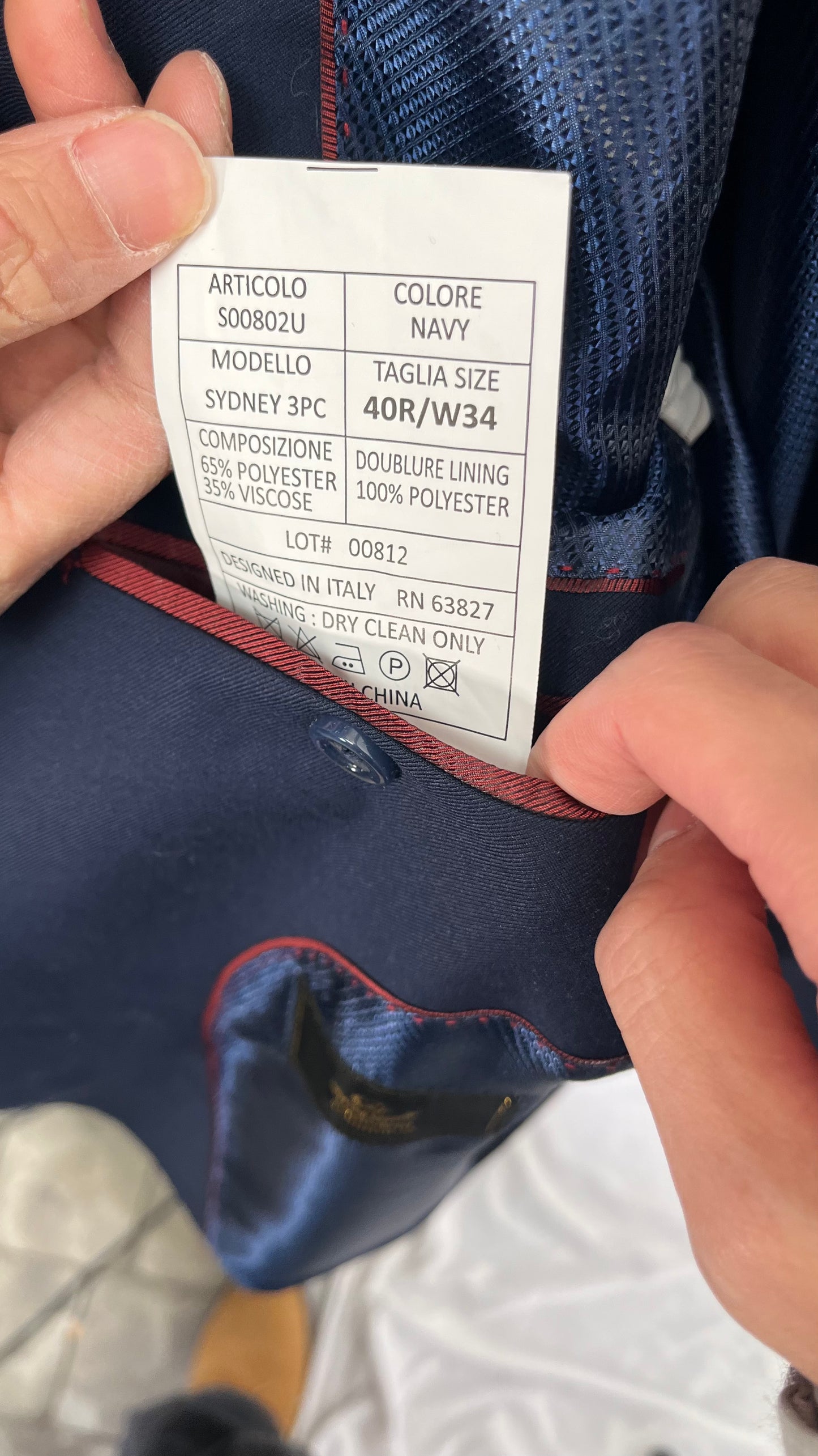 Men's Dark Navy Blue Blazer Side Slit Jacket Suit Coat for Homecoming Leisure size 40R