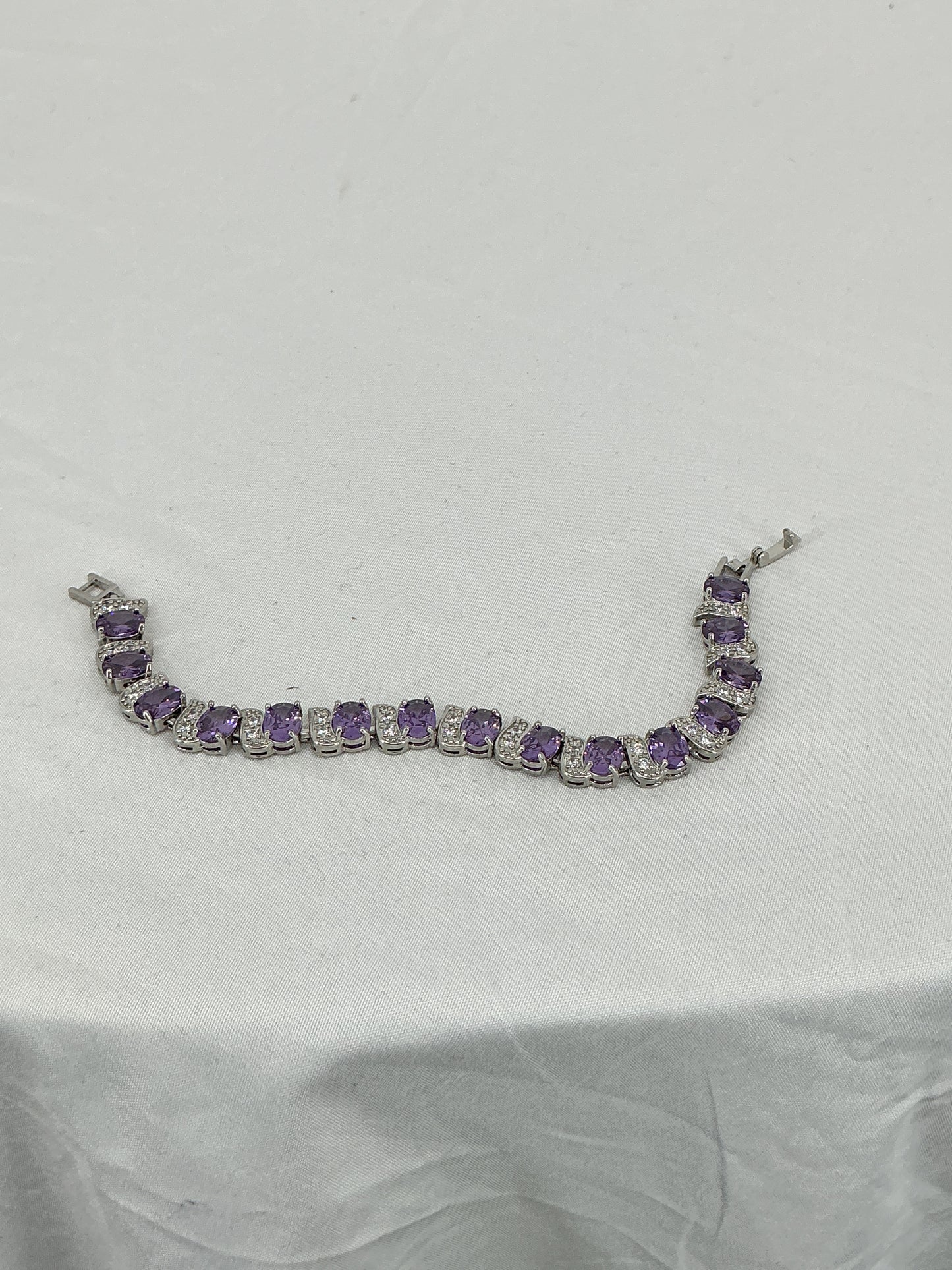 Mystic Lavender Wave Bracelet with Sparkling Pave Accents
