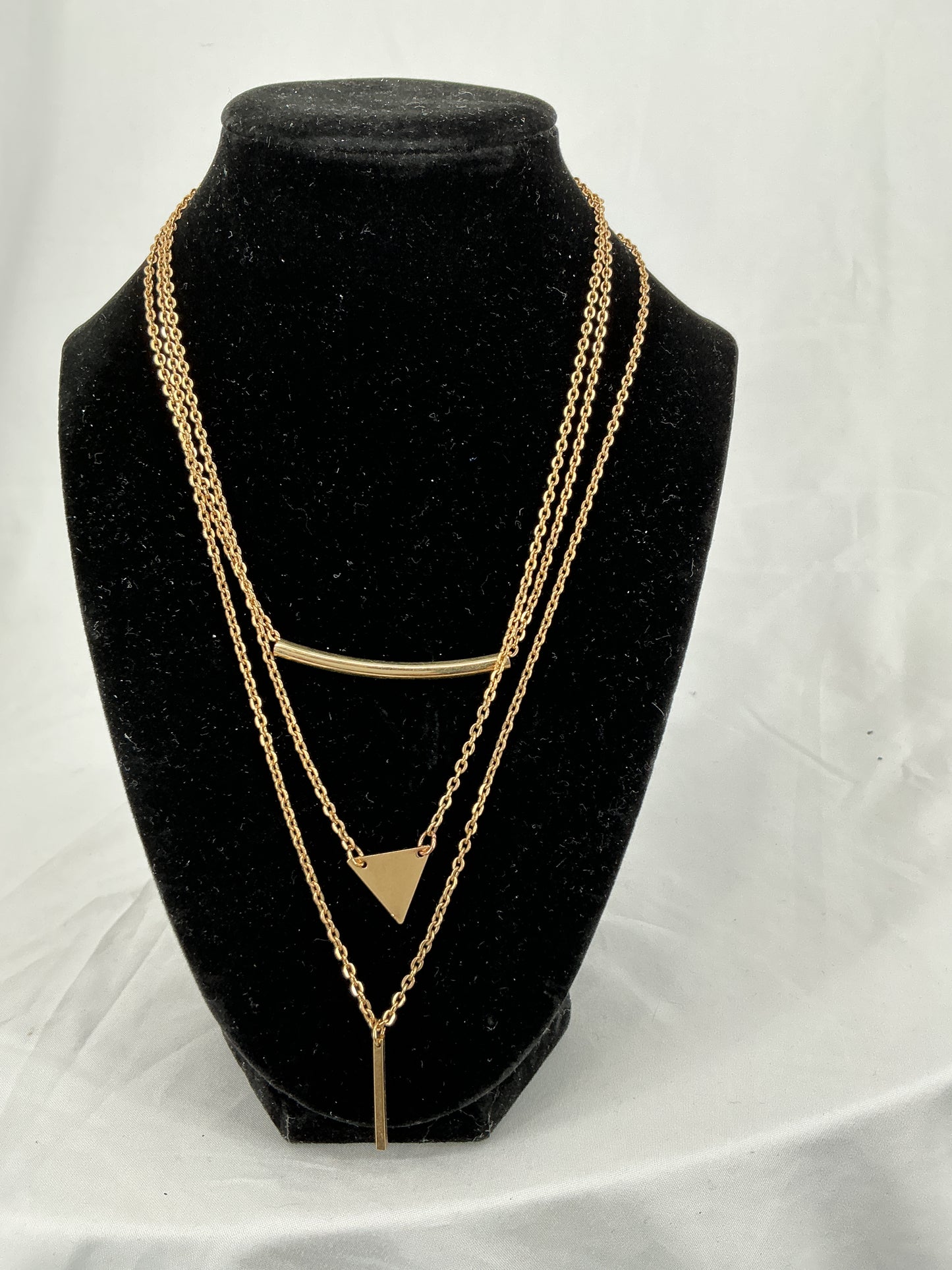 Geometric Harmony Triple Layered Necklace