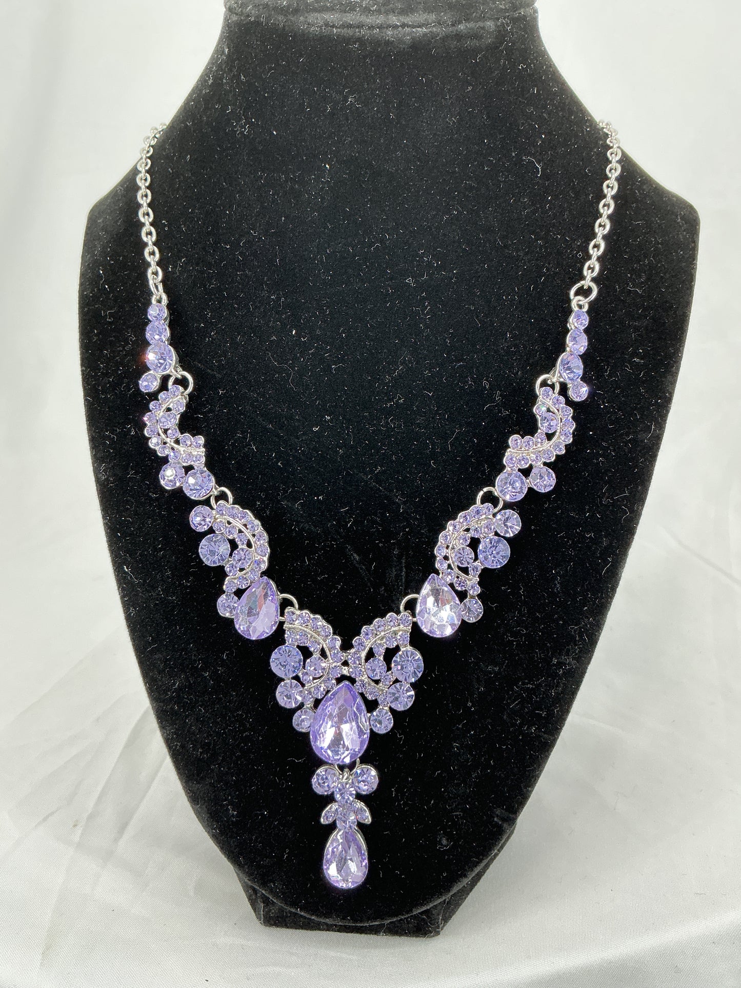 Lavender Dream Crystal Drop Necklace