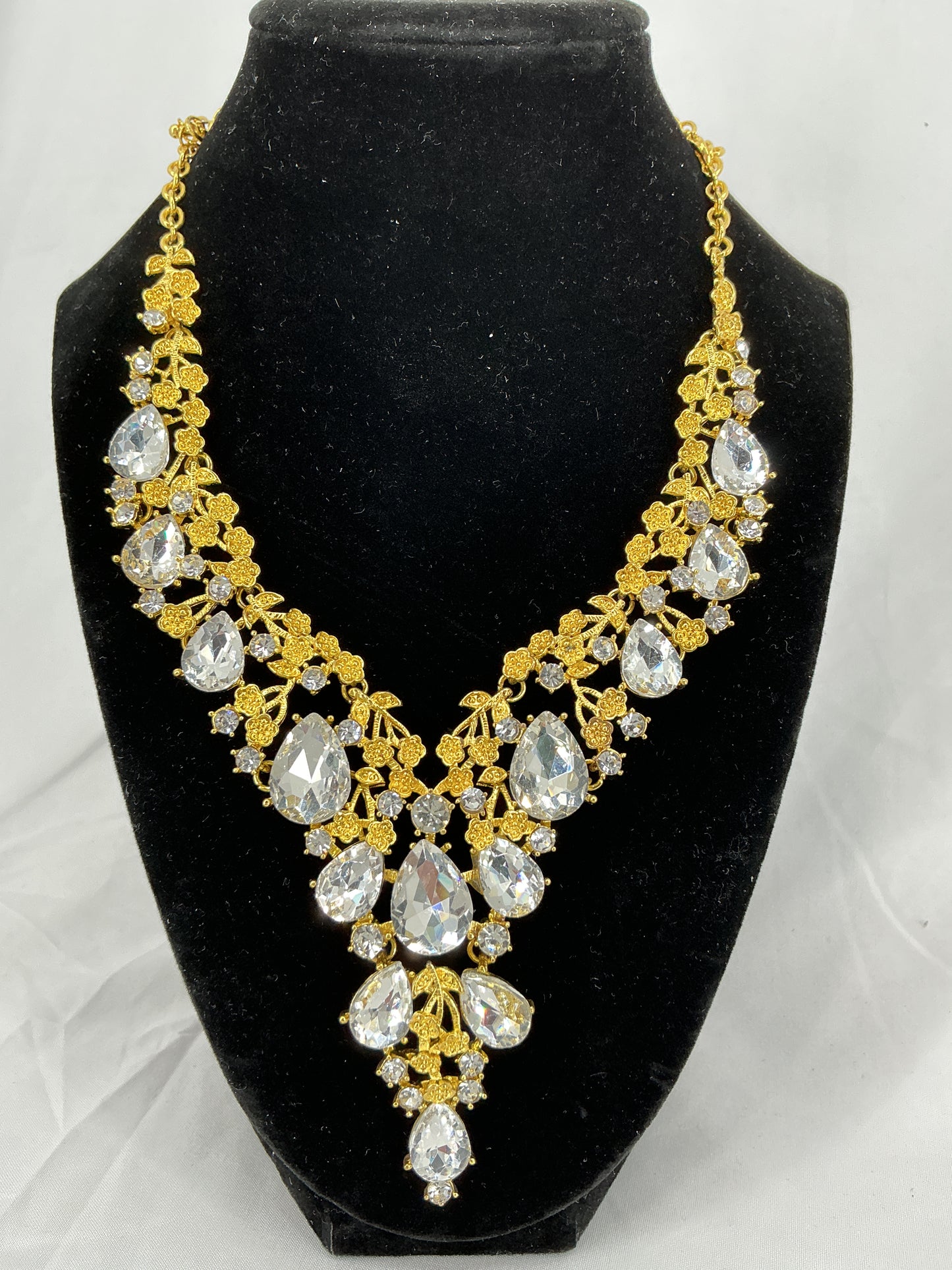 Imperial Golden Flora Teardrop Necklace