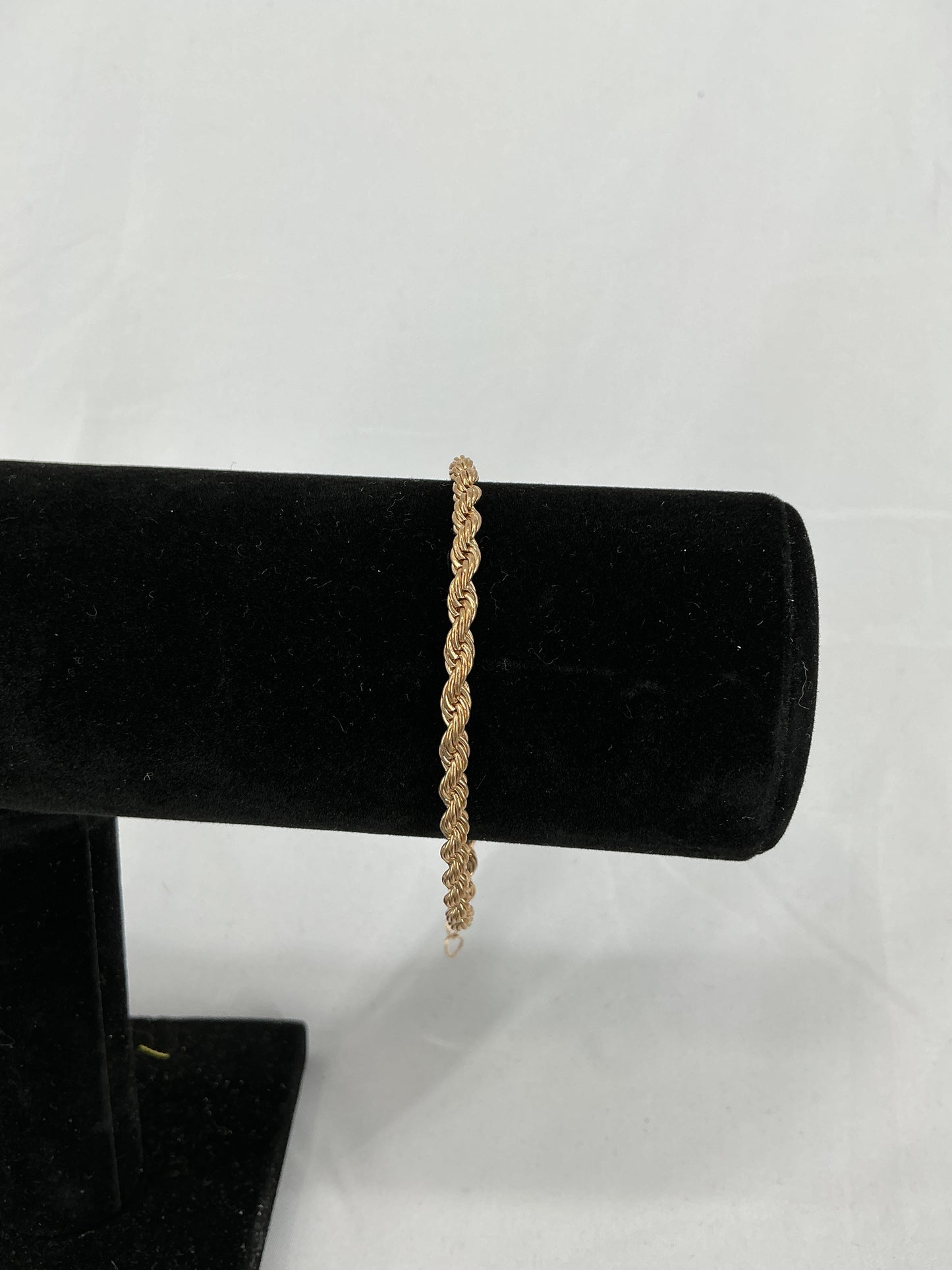 Gold braided rope chain bracelet