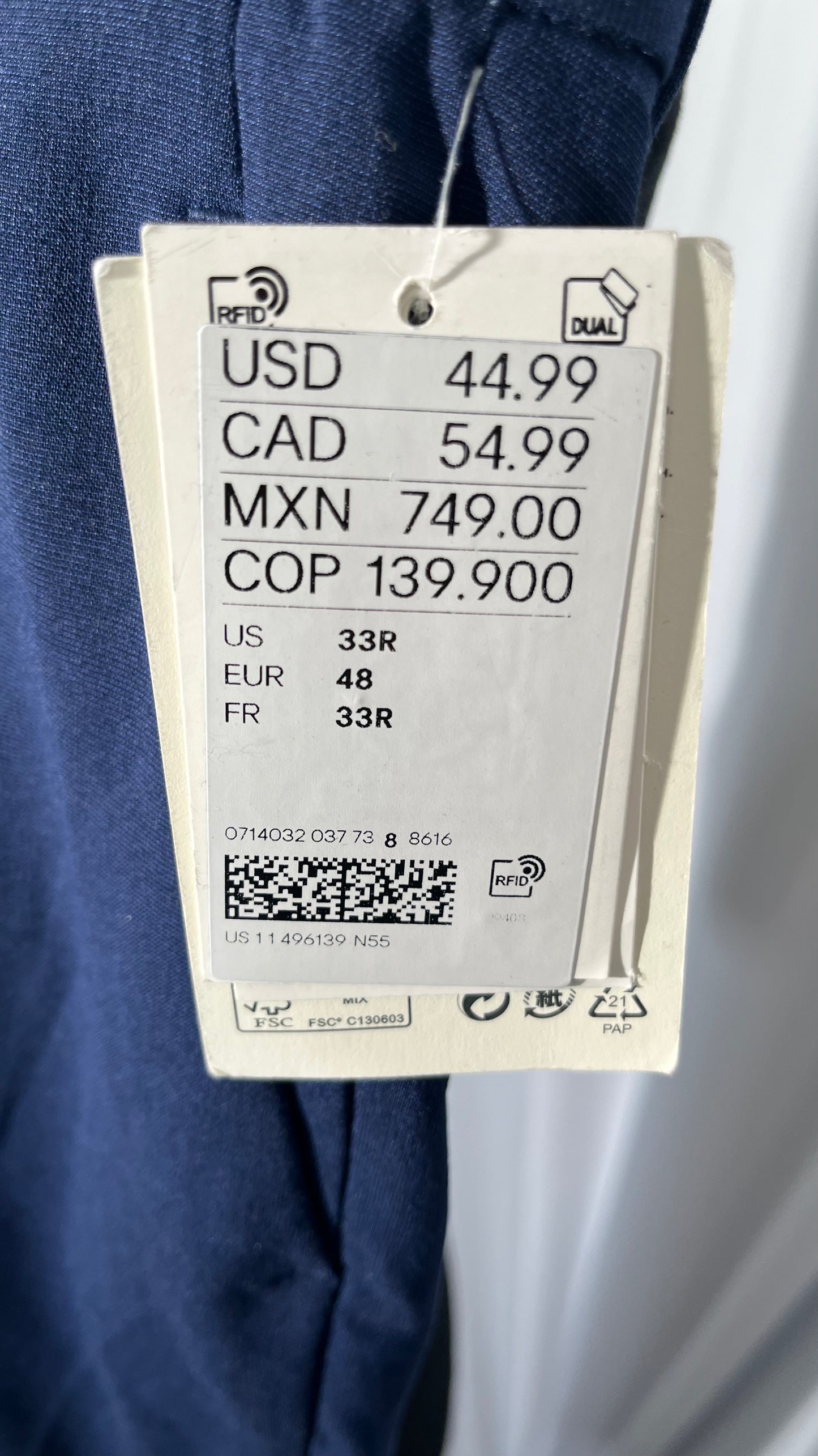 Alfani Women's Tapered Pants Dark Blue Modern Navy 10 Size 33R