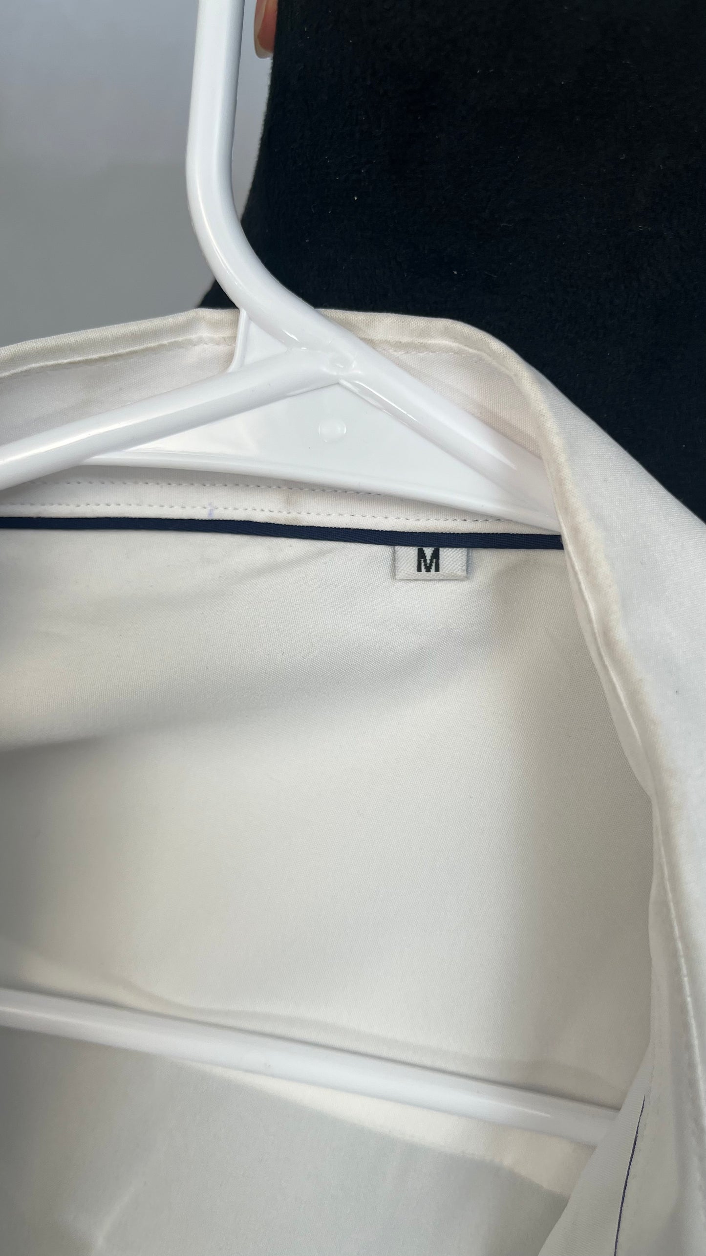 DGHM-JLMY Men Lapel Loose Chiffon Drape Shirt Slim Fit Non-Iron Straight Collar Dress Shirt Collar Button Cuff Dress Shirt Size M