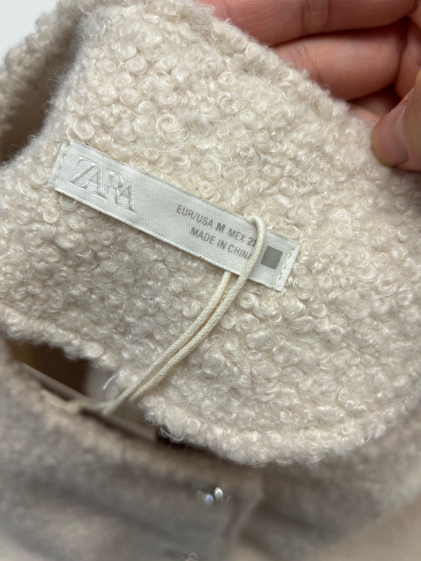 Women's White Soft Fleece Zip Jacket – Size M